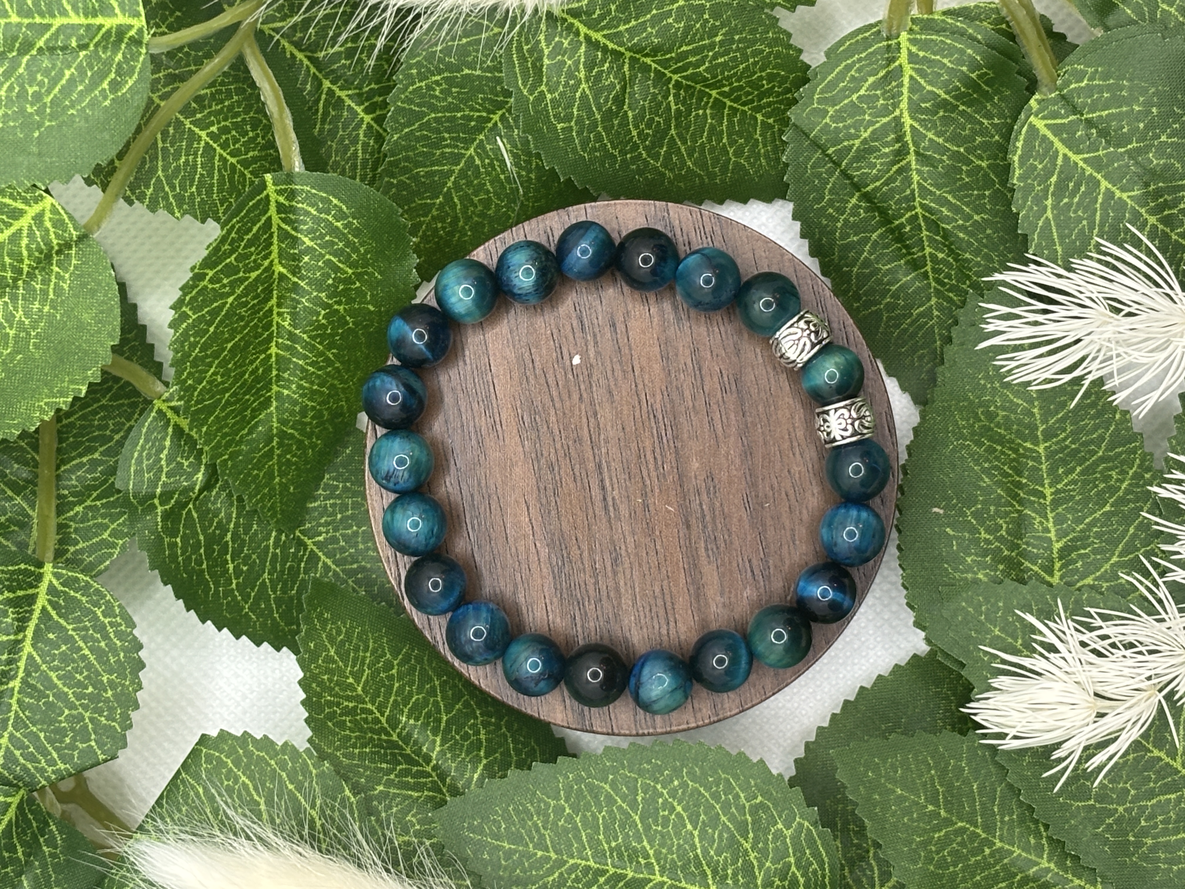 Bracelet Oeil du Tigre Bleu AA