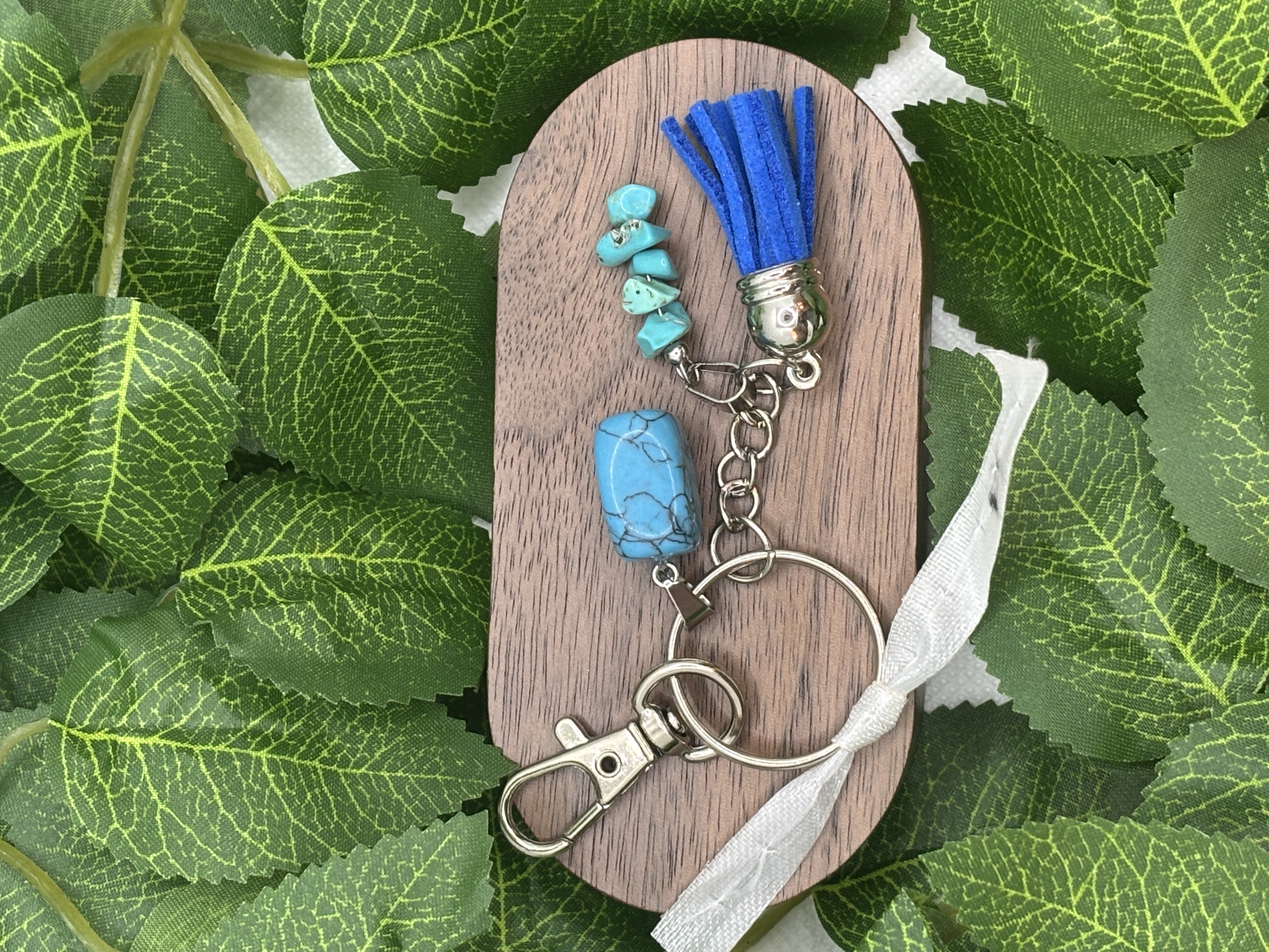 Porte-clé en Agate et Turquoise