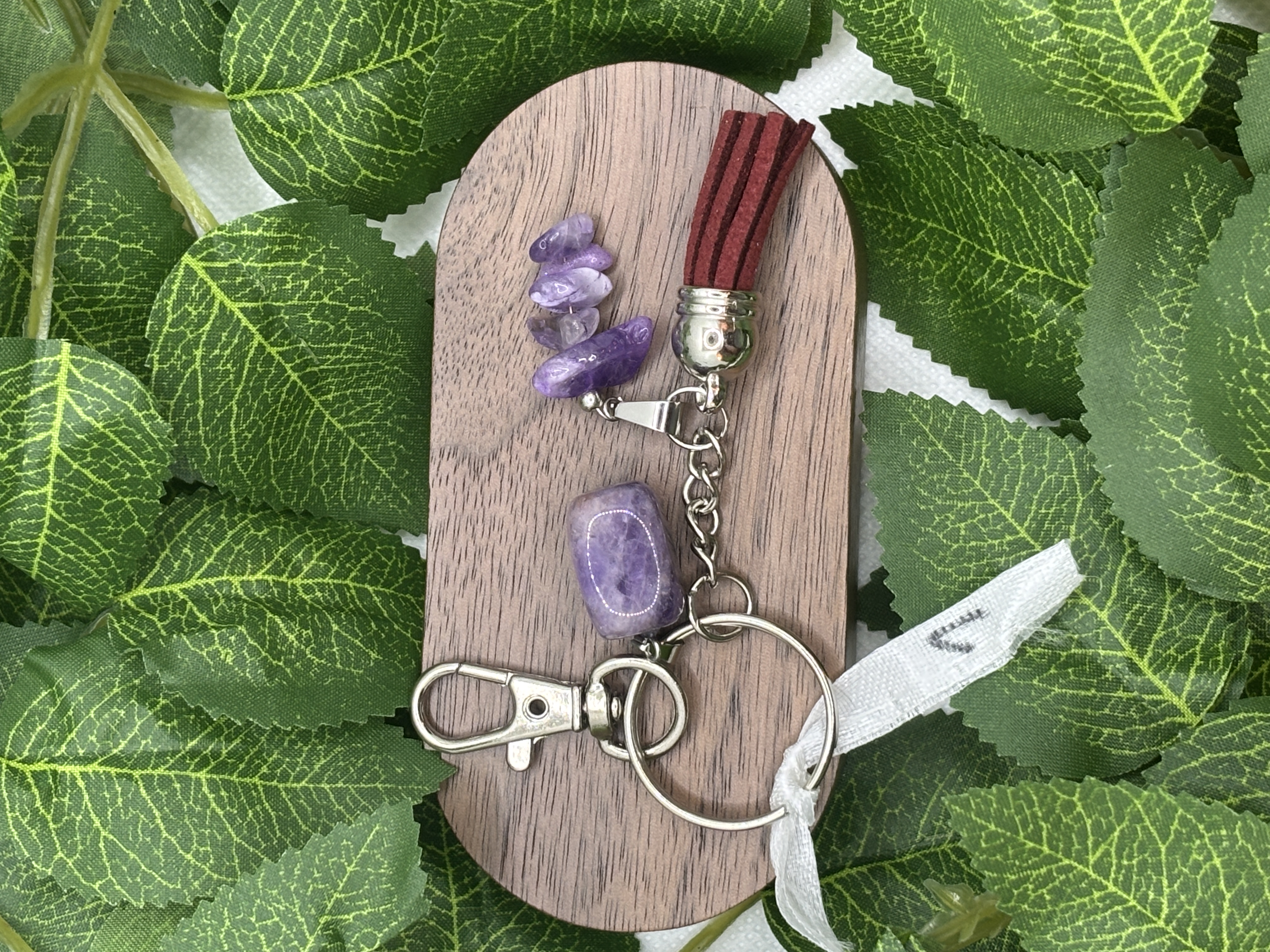 Porte-clé en Agate et Améthyste