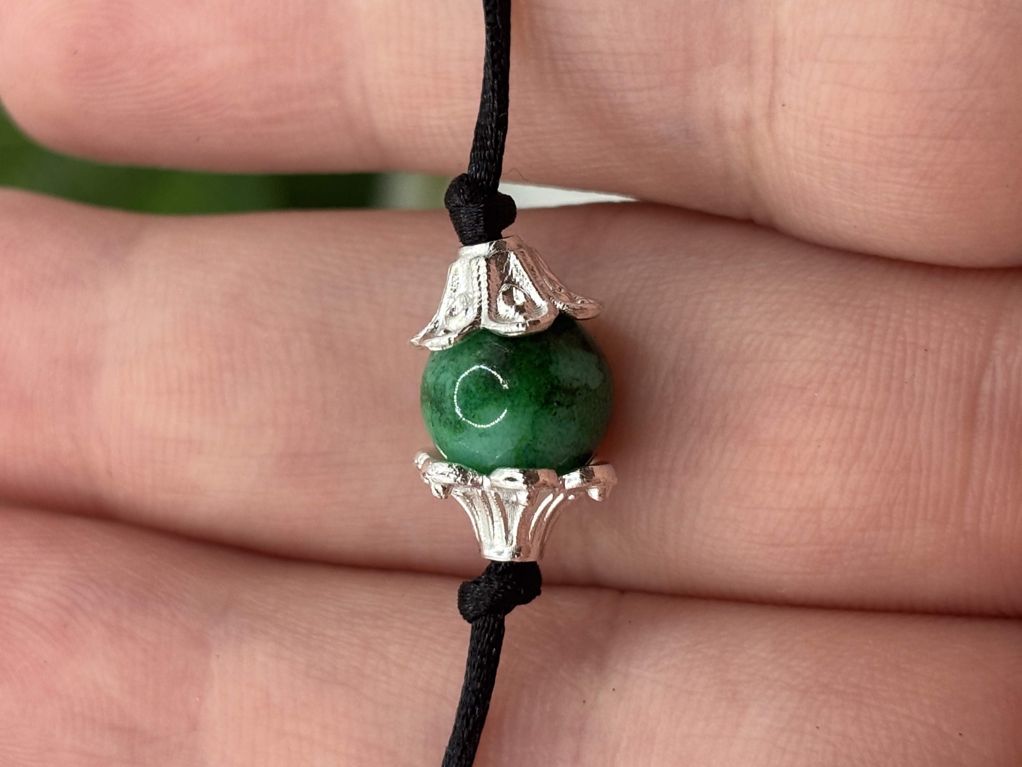 Bracelet cordon en simili malachite