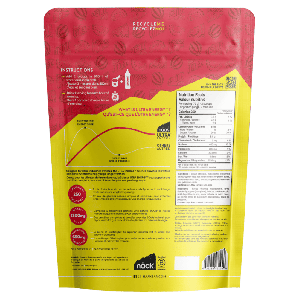 Näak Energy Drink Mix Bag - Watermelon 720gr