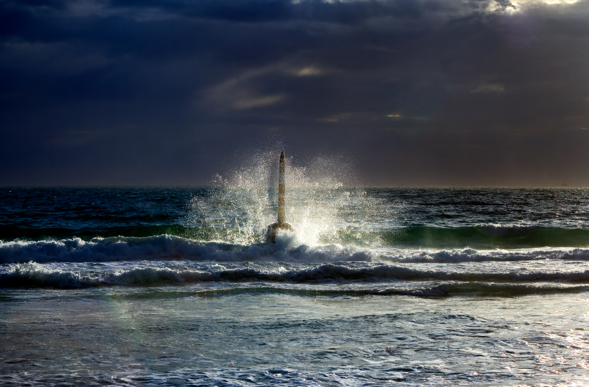 Sunset drama Pylon at Cottesloe