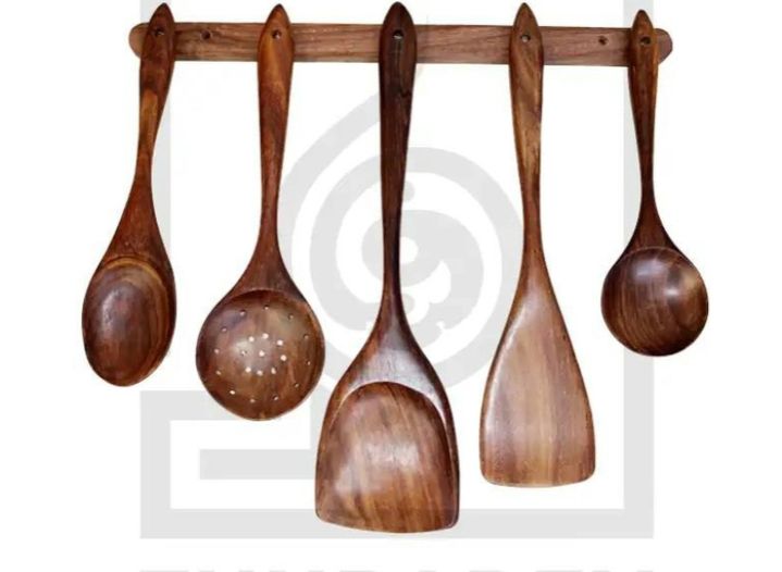 Handmade Wooden Spatula & Spoon Set for Cooking Premium Quality  | Food-Grade, Organic, Unpolished Cooking Utensils
