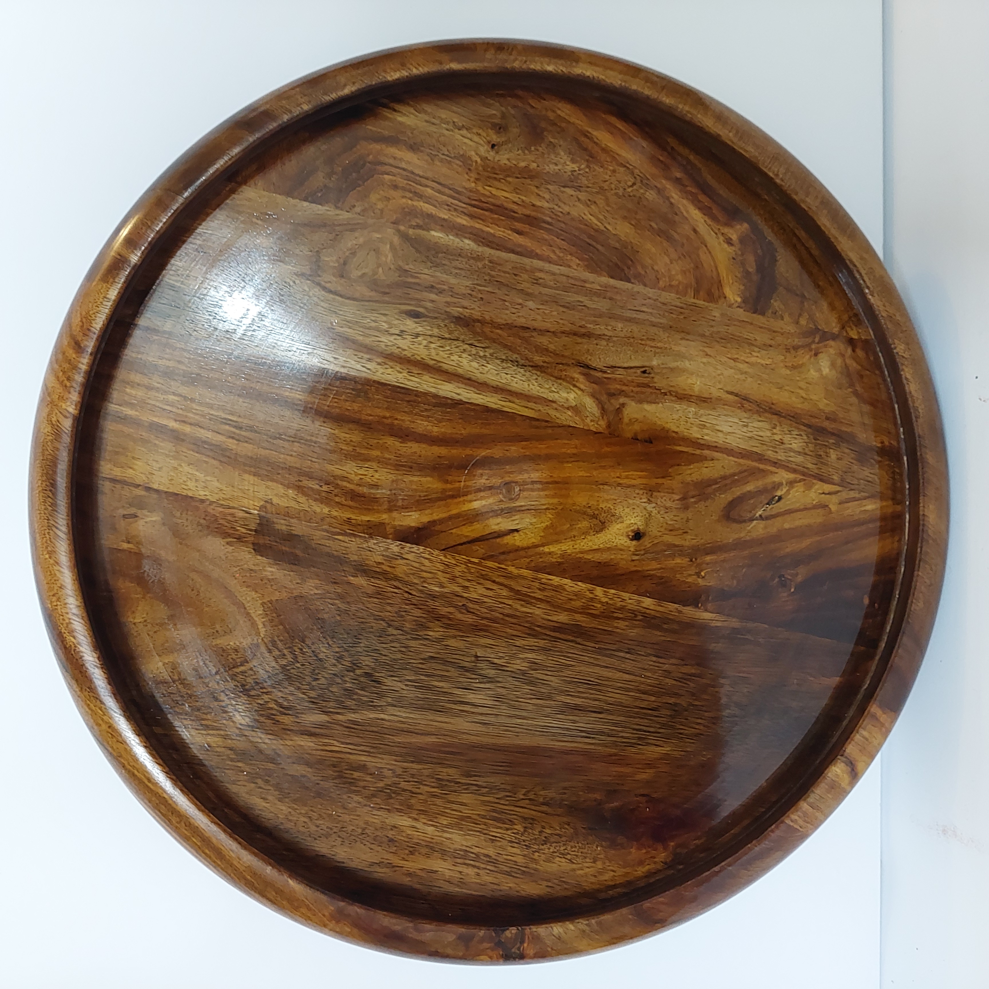 Wooden High Quality Handmade Decorative Tray Round