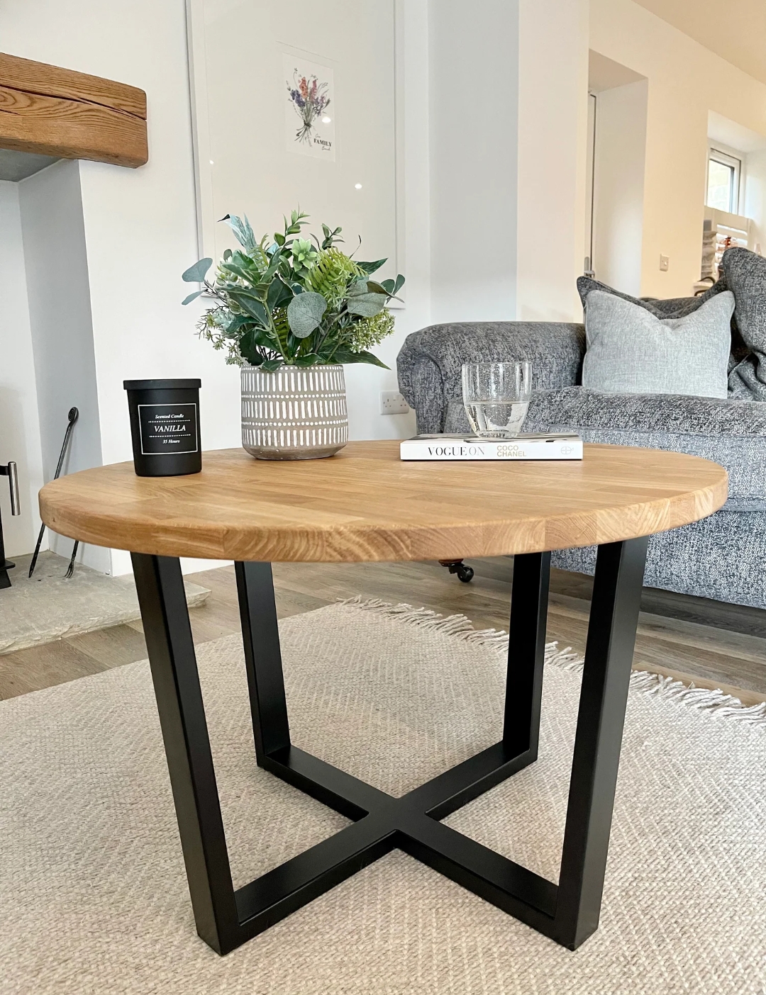 Round Coffee Table – Modern Style Wooden Center Table for Living Room, Lounge, or Office Decor