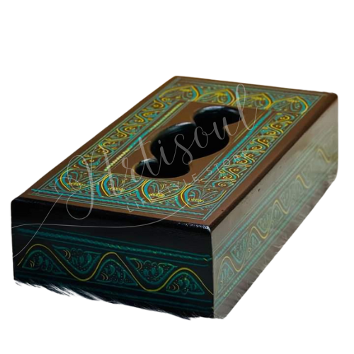 Handcrafted Naqshi Style Wooden Tissue Box | Premium Home Decor By Artisoul
