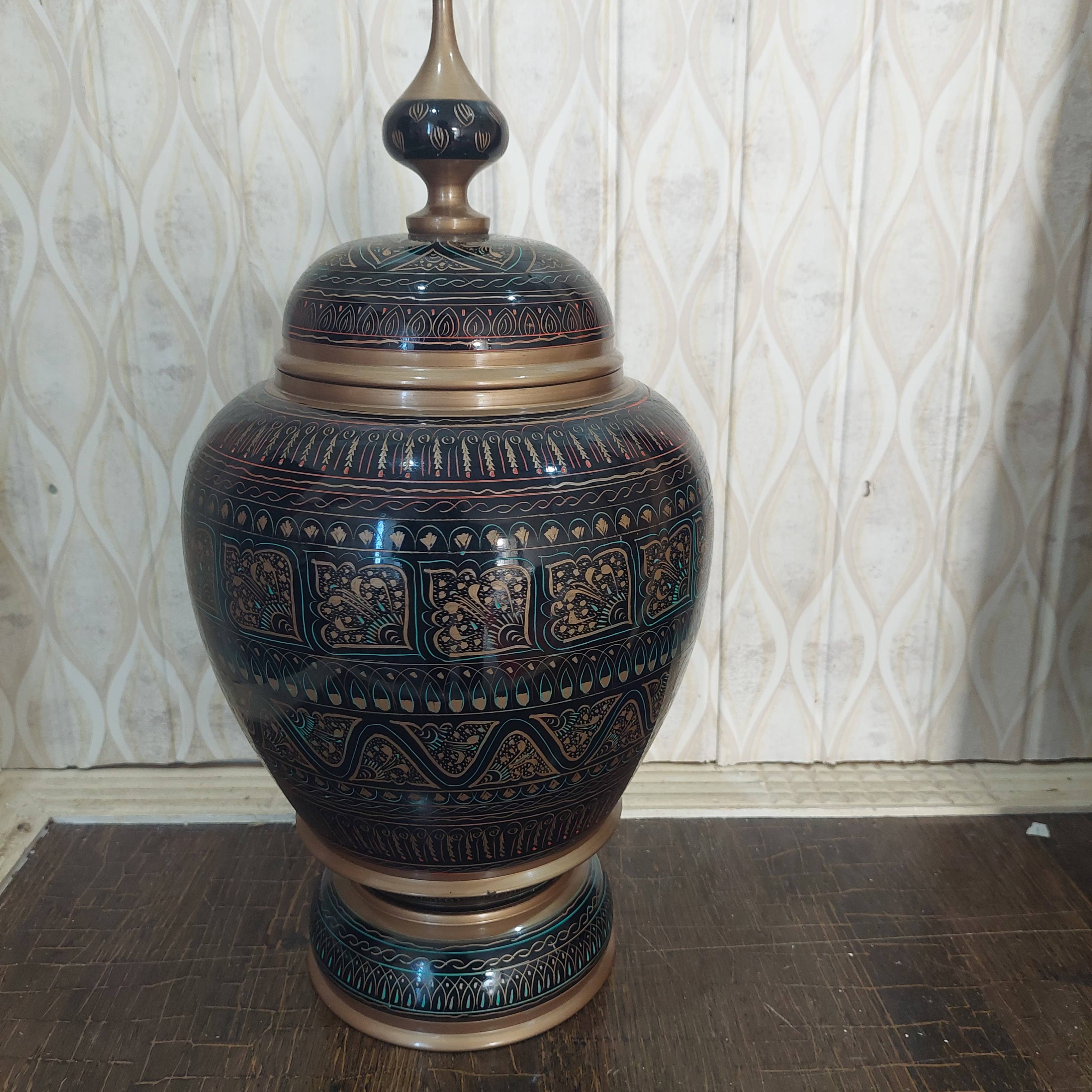 Artisoul Large Candy Jar – Handmade Wooden Jar with Naqshi Work | Multipurpose Decorative Storage