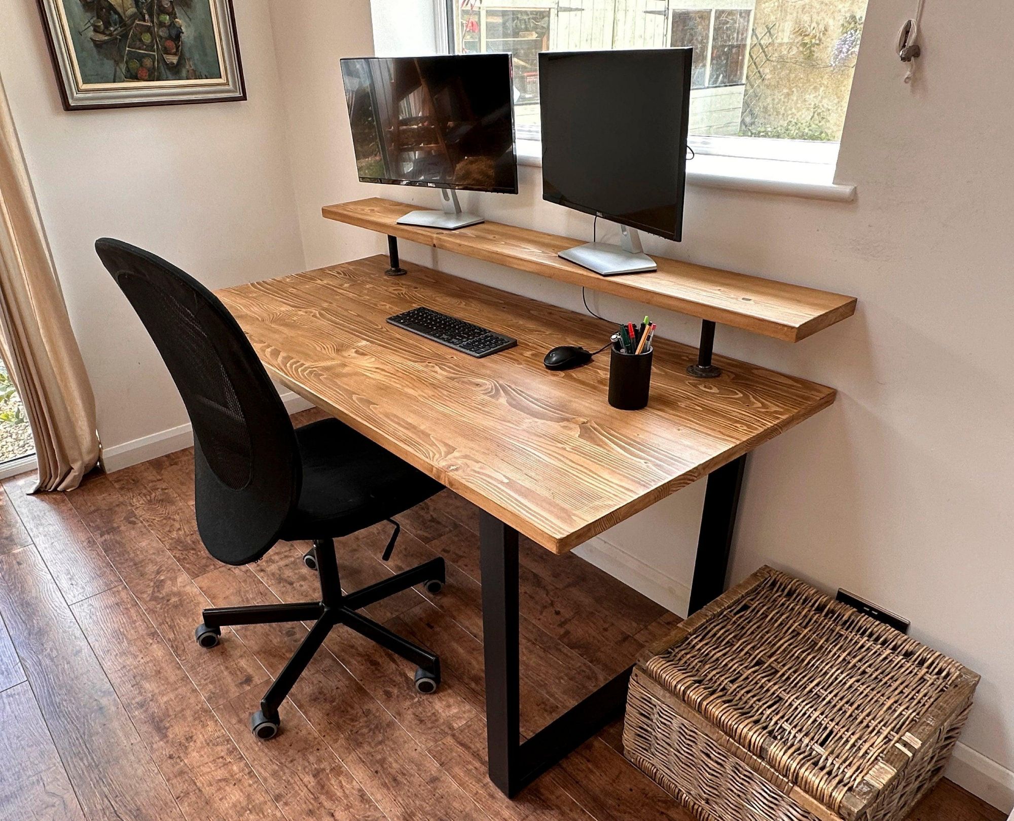 Premium Solid Wood Desk | Sturdy Computer Table for Home Office, Study, and Workstations – Durable and Spacious Design