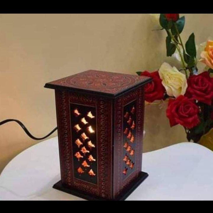 Artisoul Handmade Rectangular Wooden Lamp / Decorative Side Table Lamp