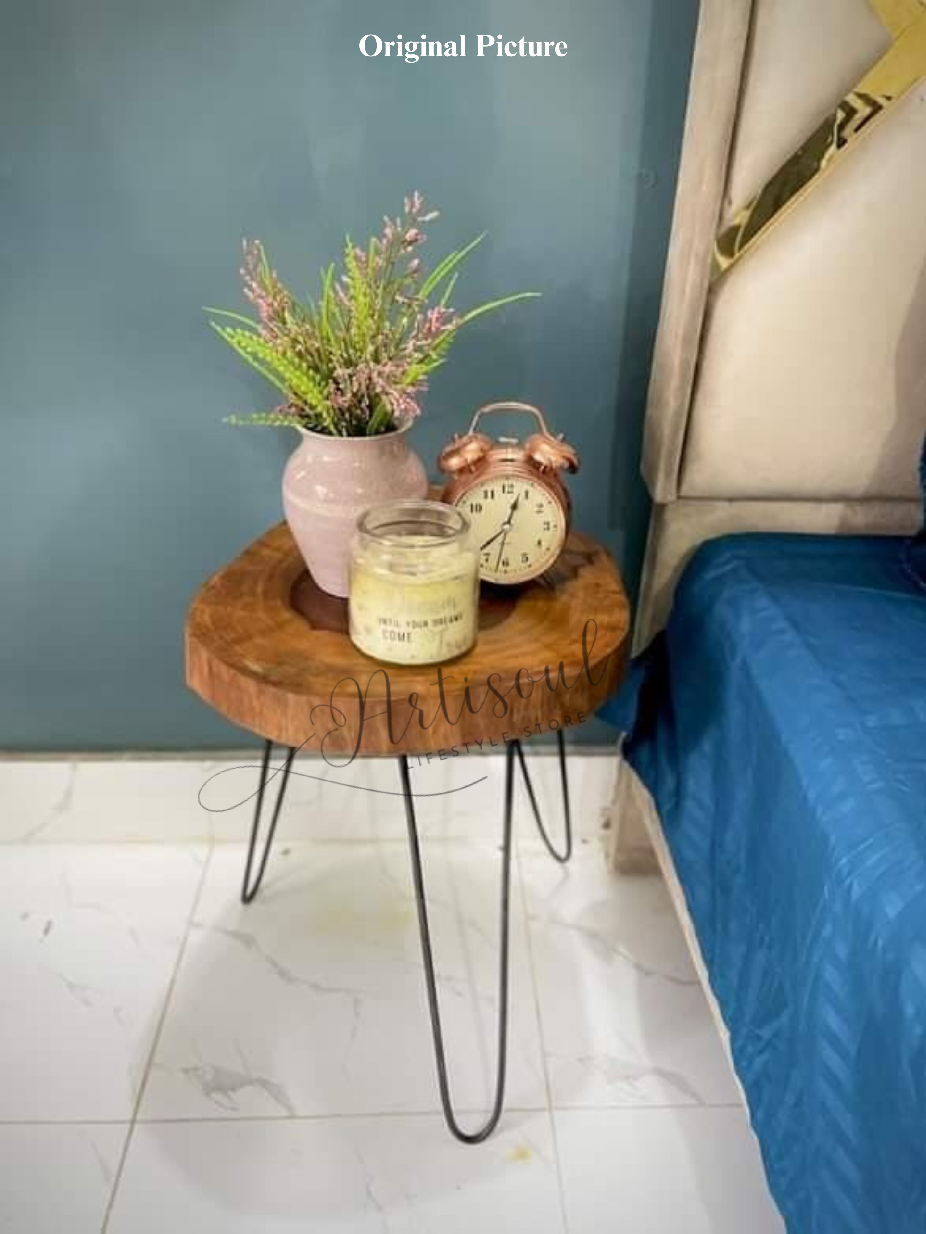 Live Edge Single Table – Solid Wood Coffee & Accent Table with Natural Edges – Rustic Modern Furniture for Living Room & Office by Artisoul