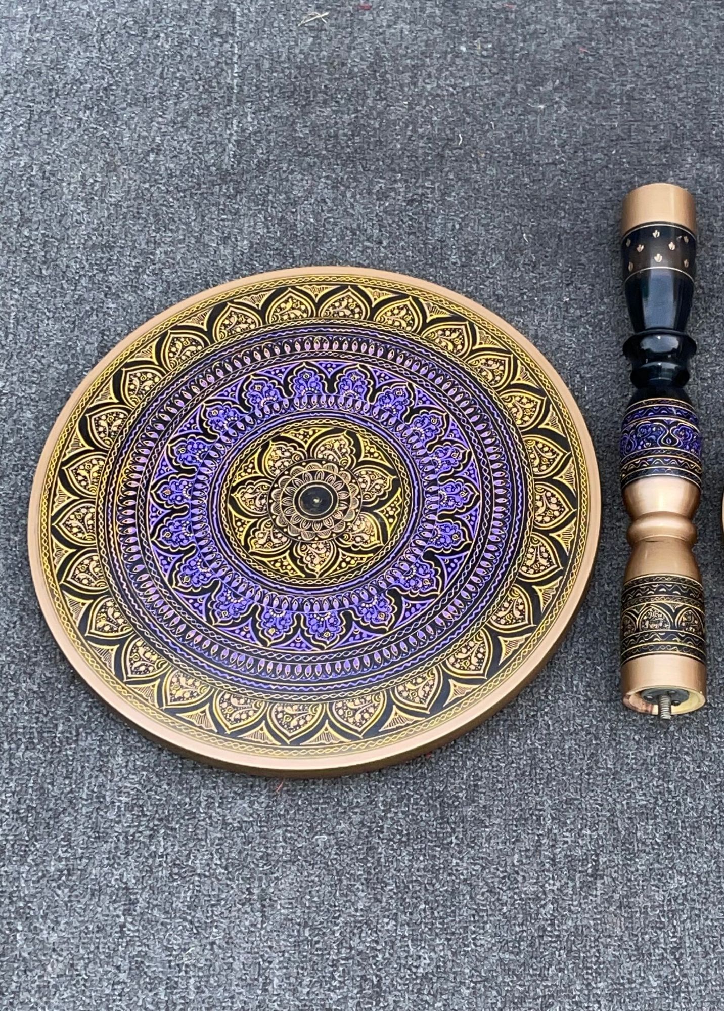 Artistic Nakshi Art Table – Handcrafted Purple Wooden Table | Elegant Accent Table for Home & Office Décor| Artisoul.Pk