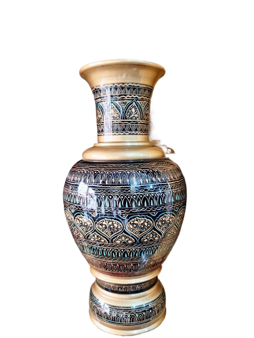 Wooden Handcrafted Naqshi Work Flower Vase – Premium Quality| Artisoul.Pk