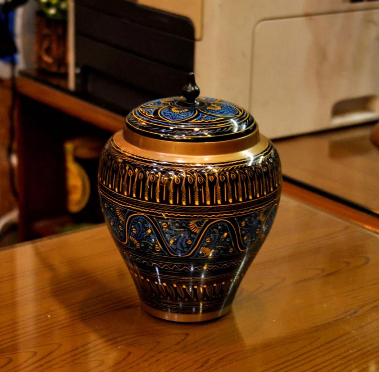 Handmade Wooden Candy Jar with Naqshi Design | Decorative Storage Jar by Artisoul.Pk