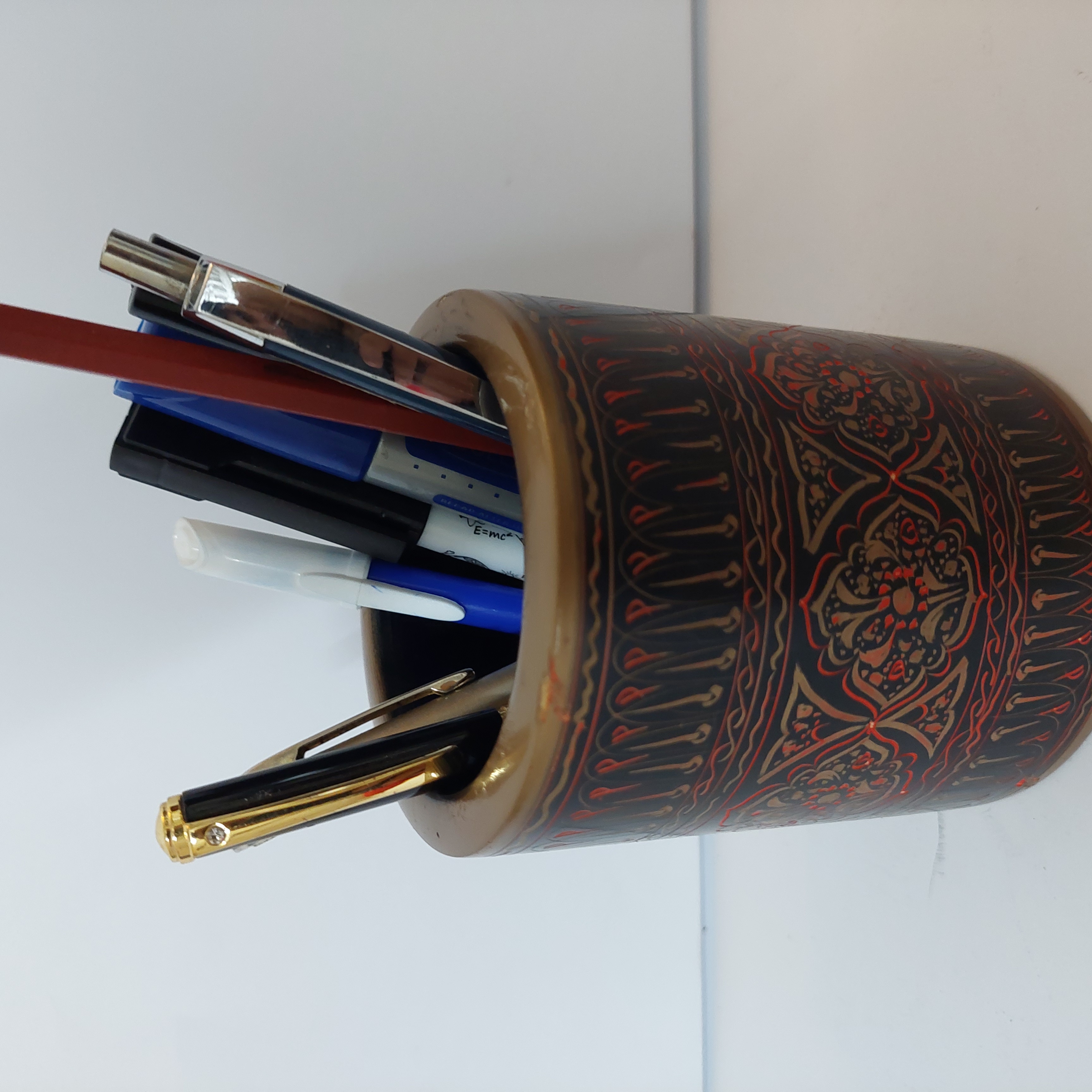 Naqshi Style High Quality Handcrafted Wooden Pen Holder| Artisoul.Pk