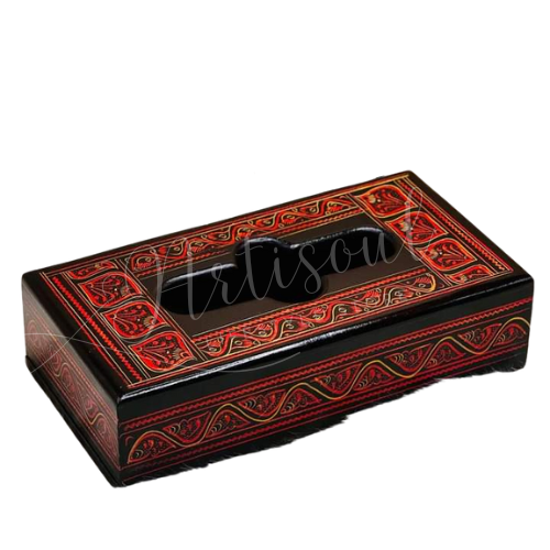 Handcrafted Naqshi Style Wooden Tissue Box – Premium Home Decor By Artisoul.Pk