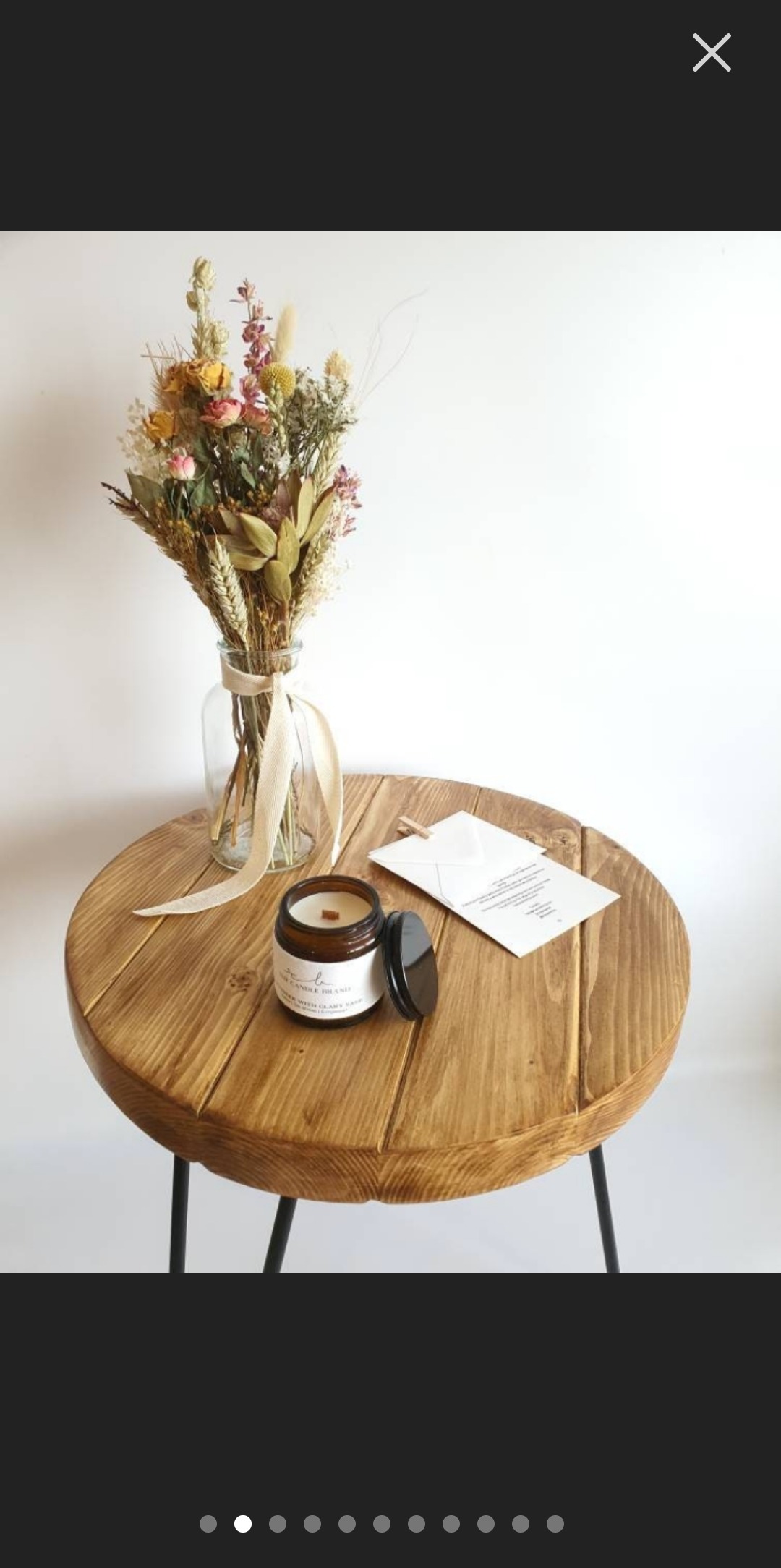 Round Dark Oak Side Table/ Wooden Coffee Table / Minimalistic Side Table / Modern End Table
