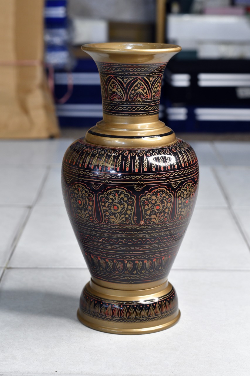 Wooden Handcrafted Naqshi Work Flower Vase – Premium Quality| Artisoul.Pk