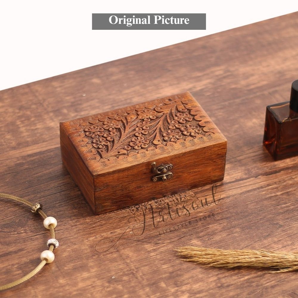 Handmade Wooden Carving Package / Carving Table / Candy Jar / Tissue Box / Brush Holder  and Jewellery Box All in One