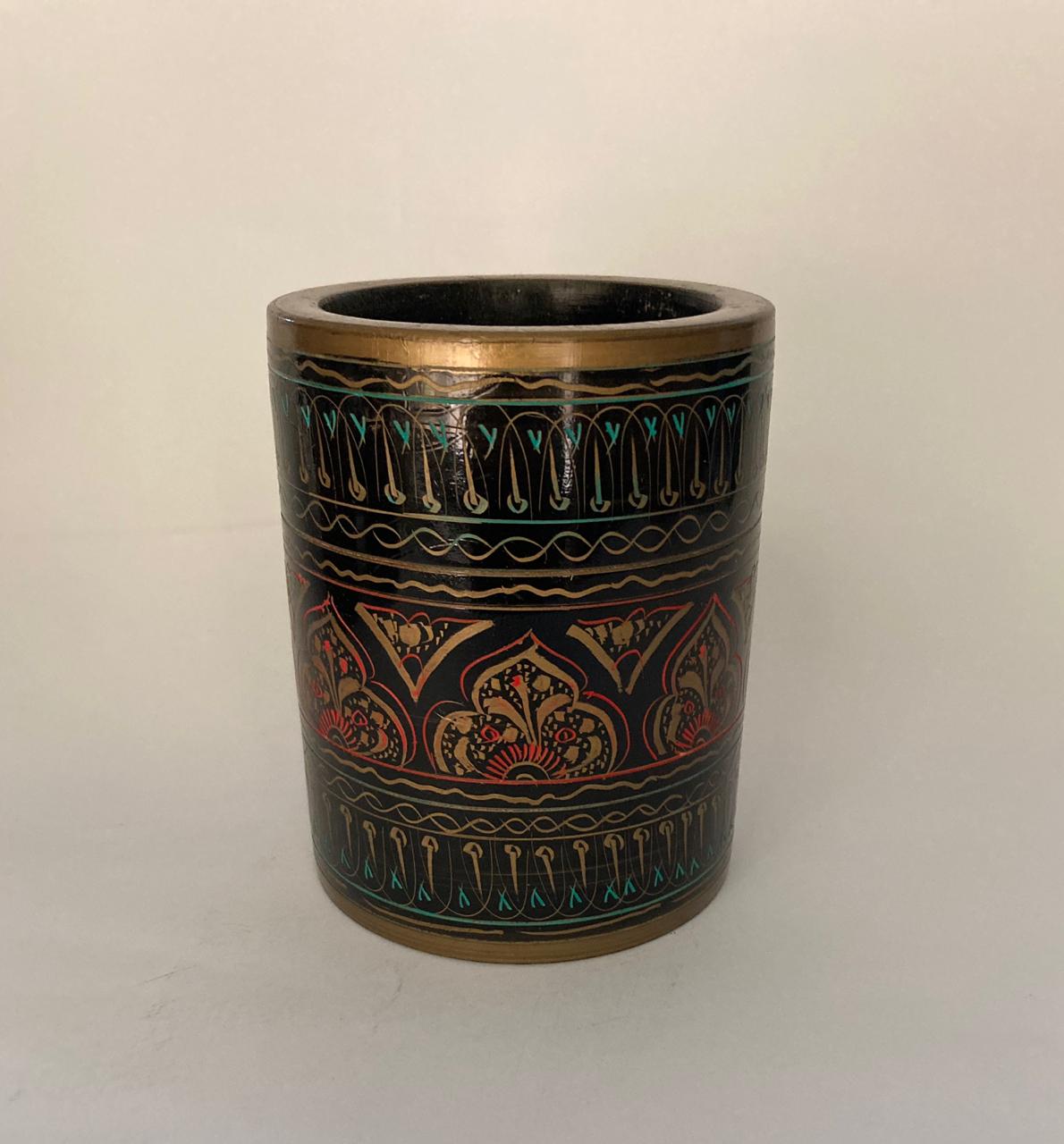 Naqshi Style High Quality Handcrafted Wooden Pen Holder| Artisoul.Pk