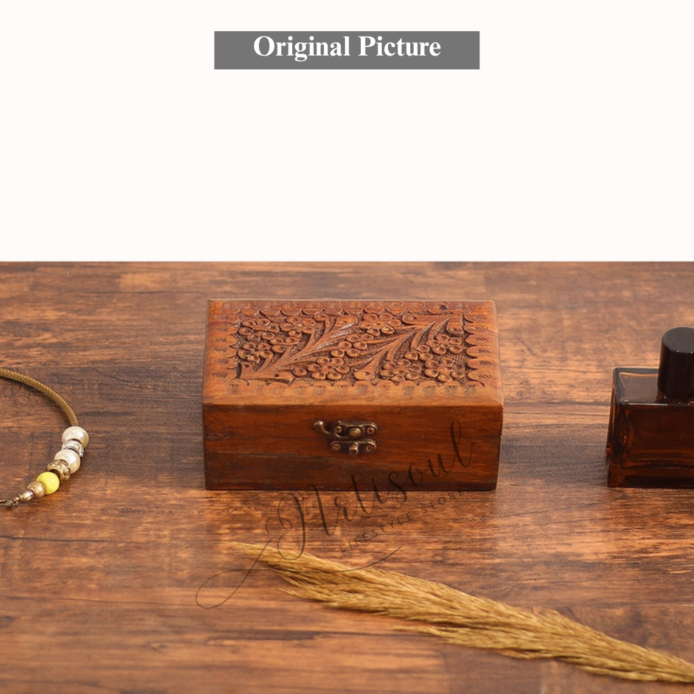 Artisoul Handmade Hand-Carved Wooden Jewelry & Multipurpose Box – Artisan Crafted Sheesham Wood Storage Box for Jewellery, Trinkets & Keepsakes – Luxury Gift for Women & Men| 