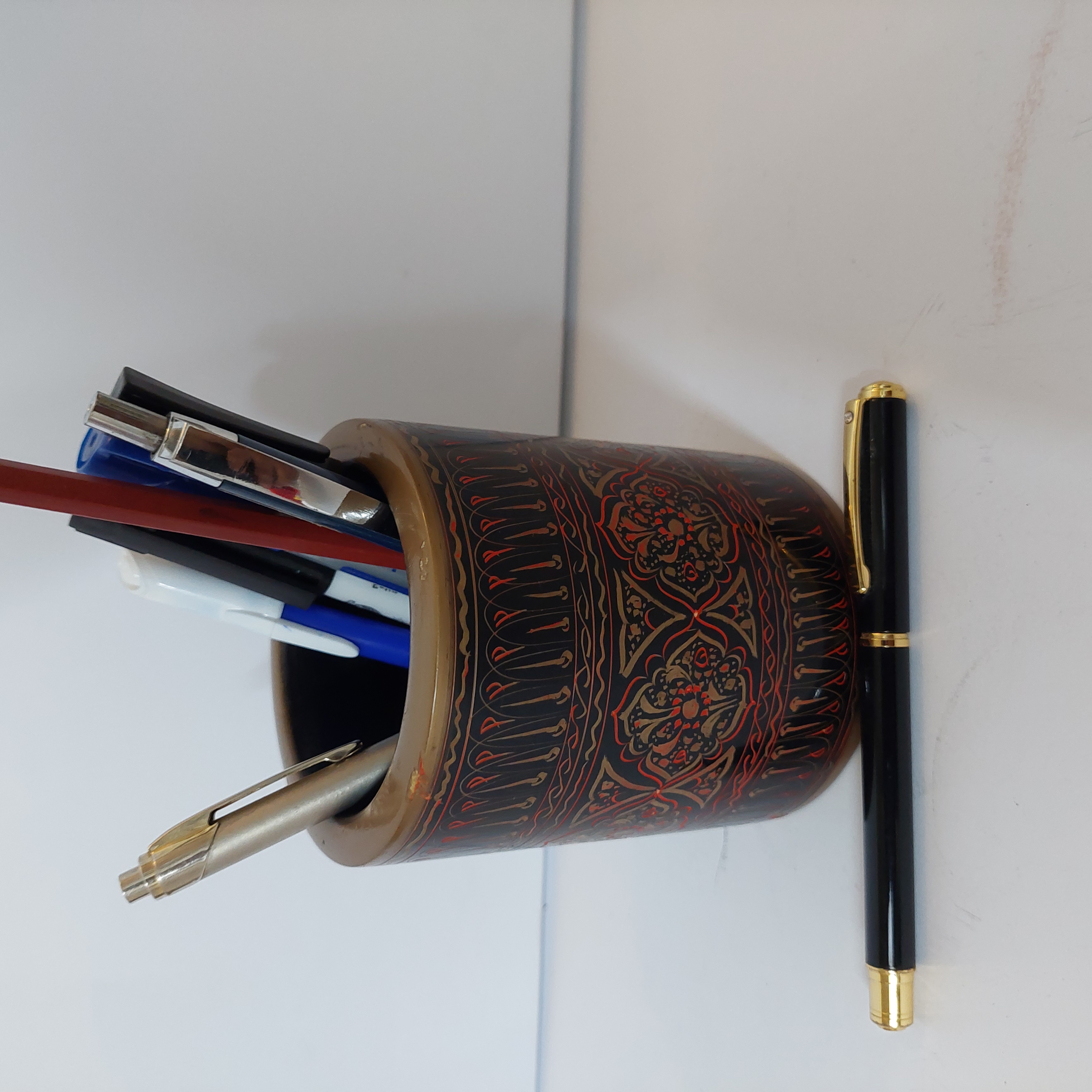 Naqshi Style High Quality Handcrafted Wooden Pen Holder| Artisoul.Pk