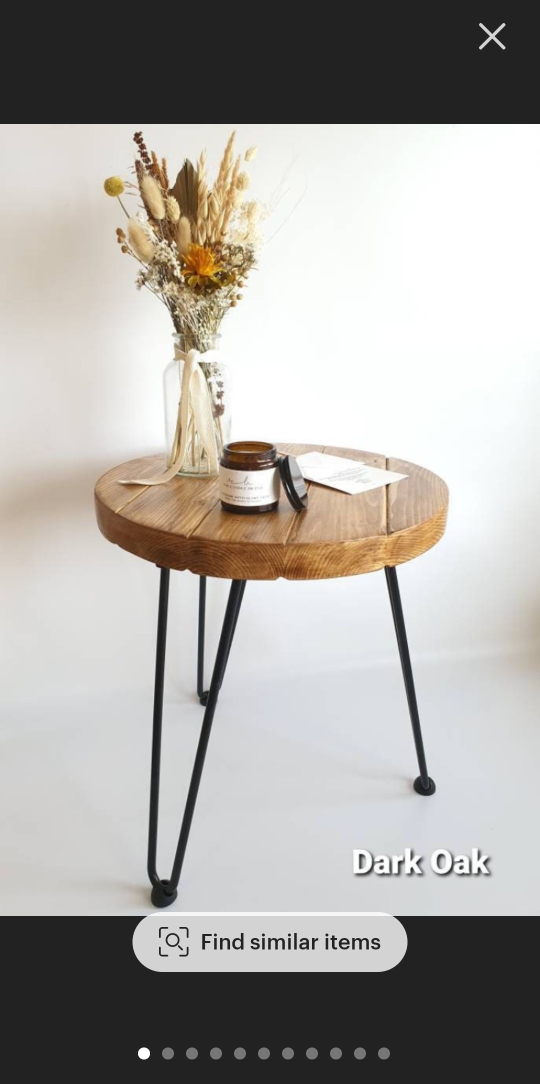 Round Dark Oak Side Table/ Wooden Coffee Table / Minimalistic Side Table / Modern End Table