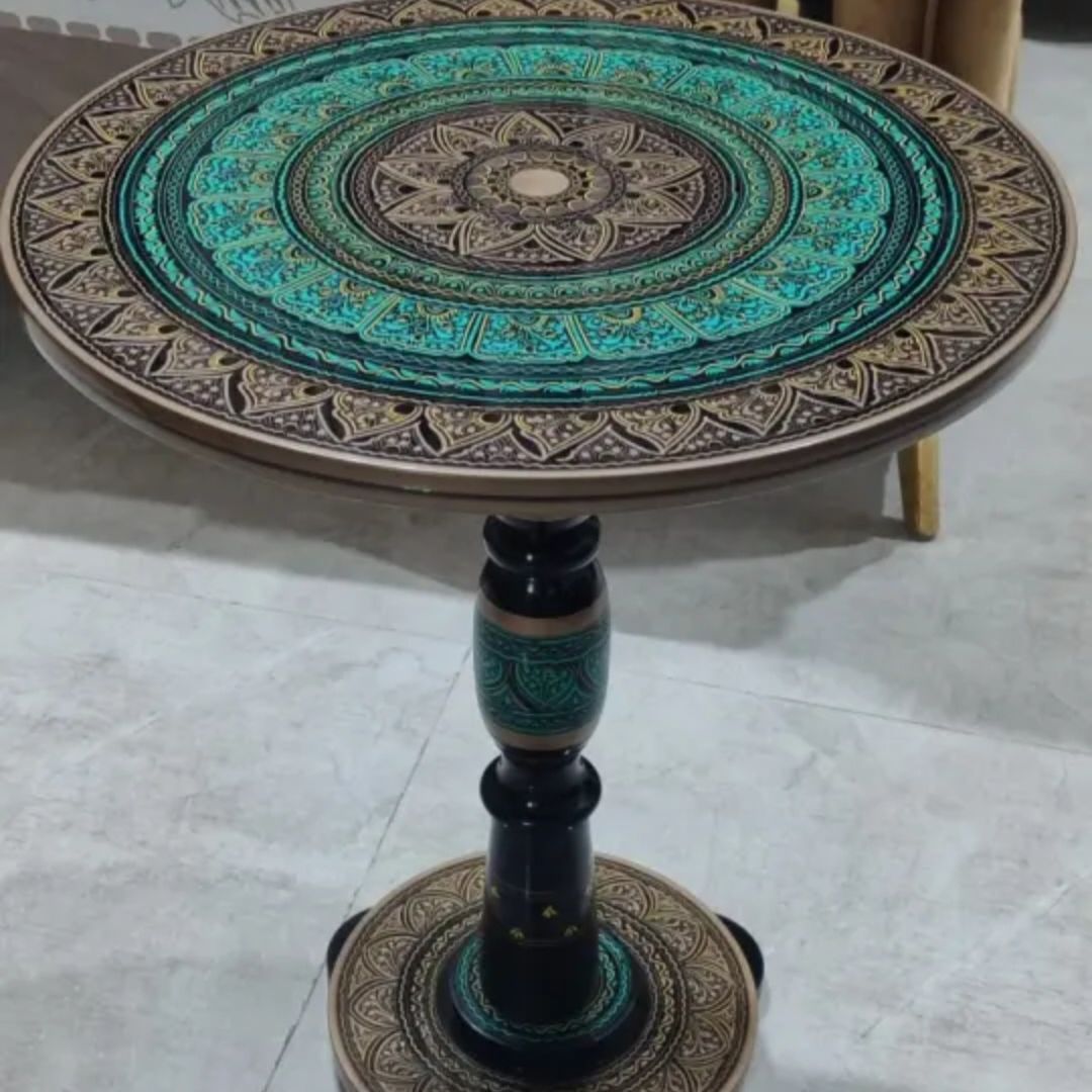 Handcrafted Naqshi Style Wooden Coffee Table for Decor / Multipurpose | Artisoul.Pk