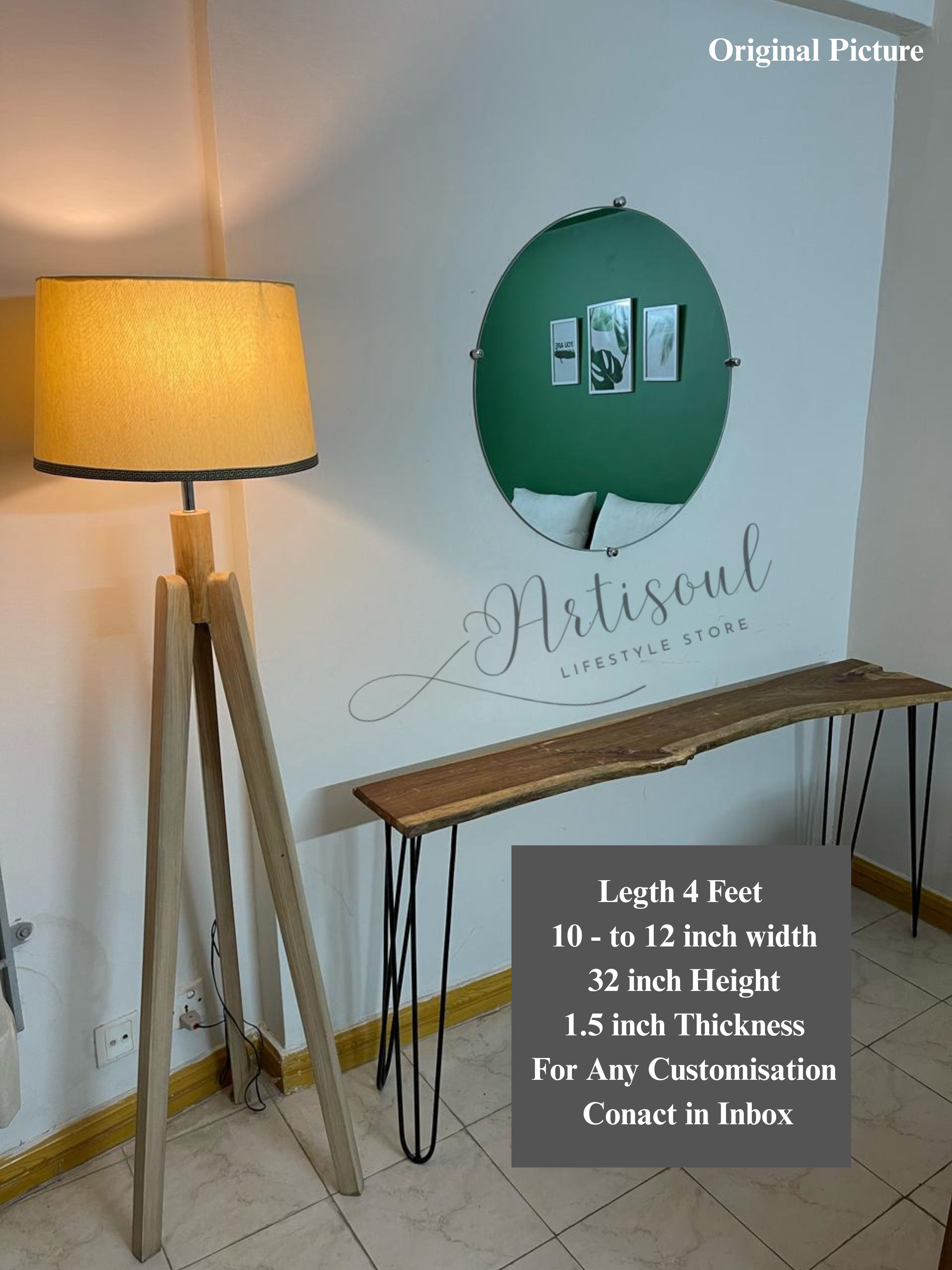 Handmade Live Edge Console Table – Solid Wood Entryway & Hallway Table with Hairpin Legs or Metal Frame – Rustic Modern Furniture for Home & Office