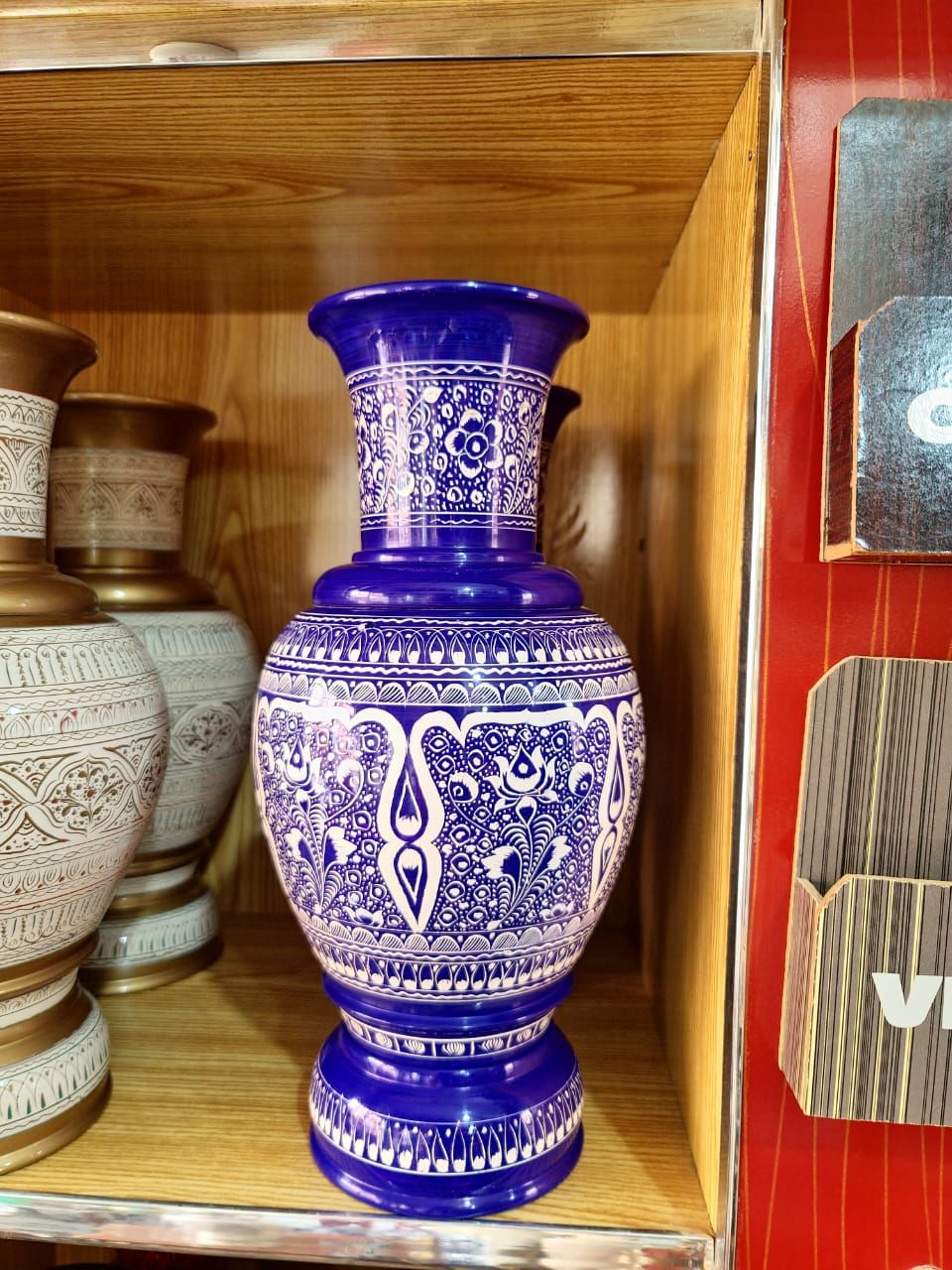 Wooden Handcrafted Naqshi Work Flower Vase – Premium Quality| Artisoul.Pk