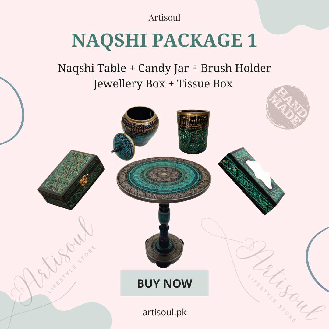 Handmade Naqshi Package / Table / Candy Jar / Tissue Box / Brush Holder and jewellery Box