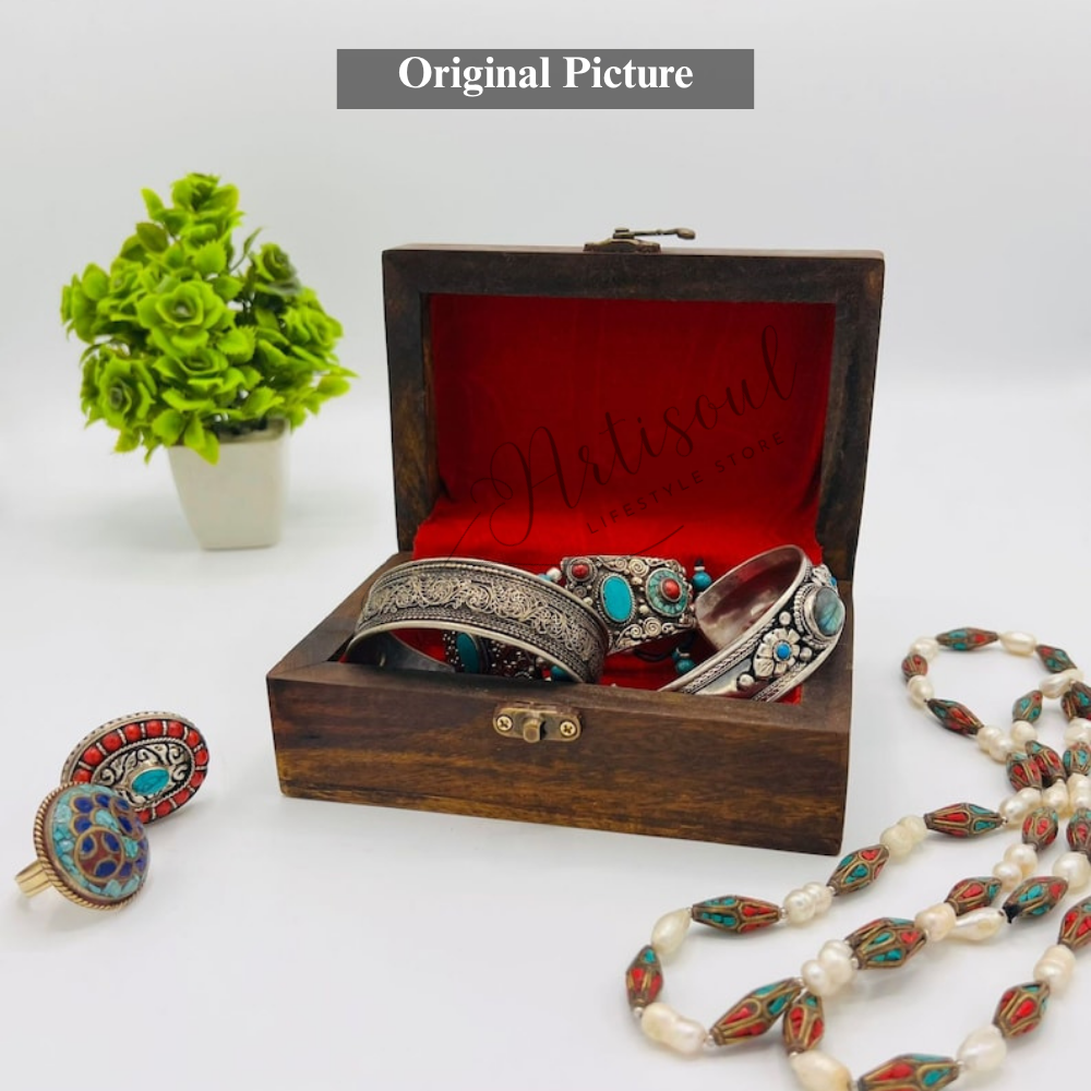 Artisoul Handmade Hand-Carved Wooden Jewelry & Multipurpose Box – Artisan Crafted Sheesham Wood Storage Box for Jewellery, Trinkets & Keepsakes – Luxury Gift for Women & Men| 