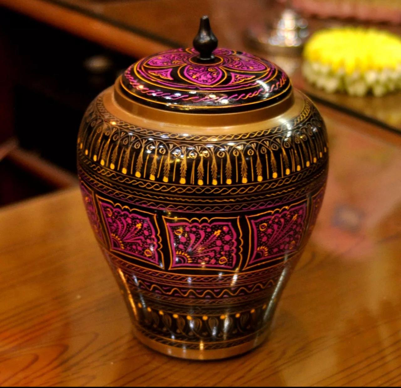Handmade Wooden Candy Jar with Naqshi Design | Decorative Storage Jar by Artisoul.Pk