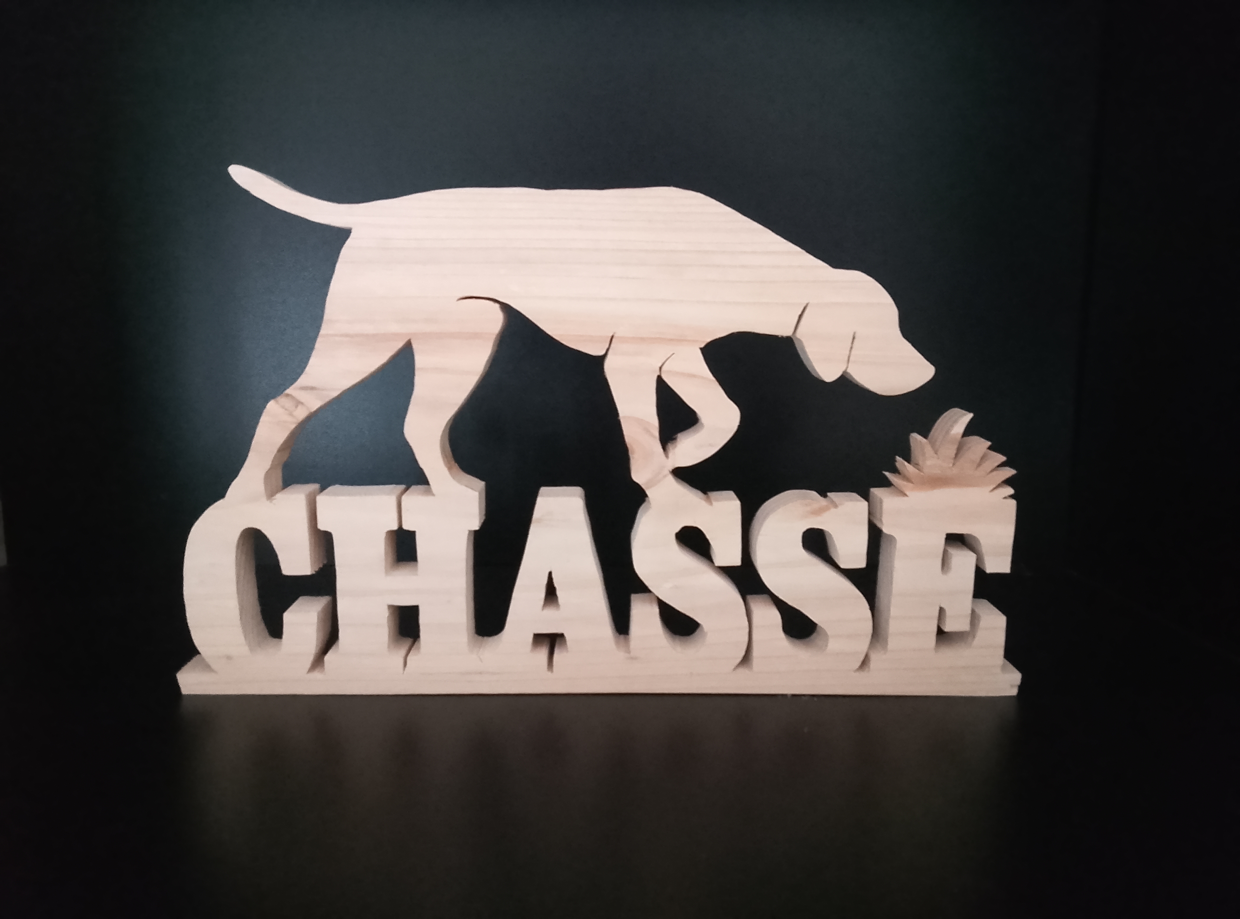 Chien ami du chasseur - Chien de chasse bois - Chantournge bois « CHASSE & CHIEN »