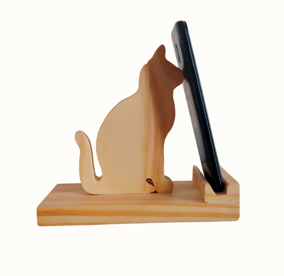 Support téléphone en bois