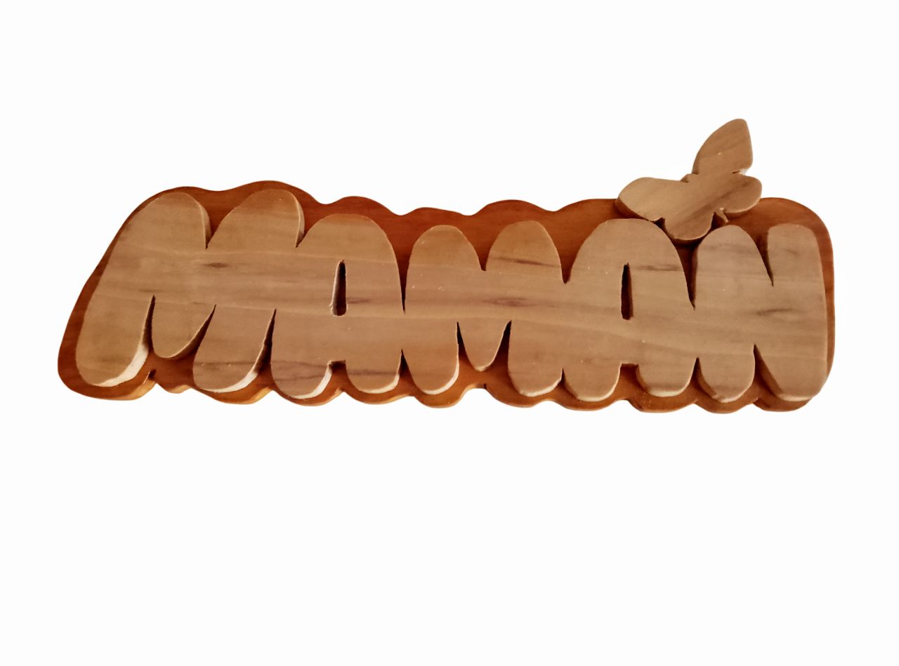 Plaque décorative 'Maman' en bois