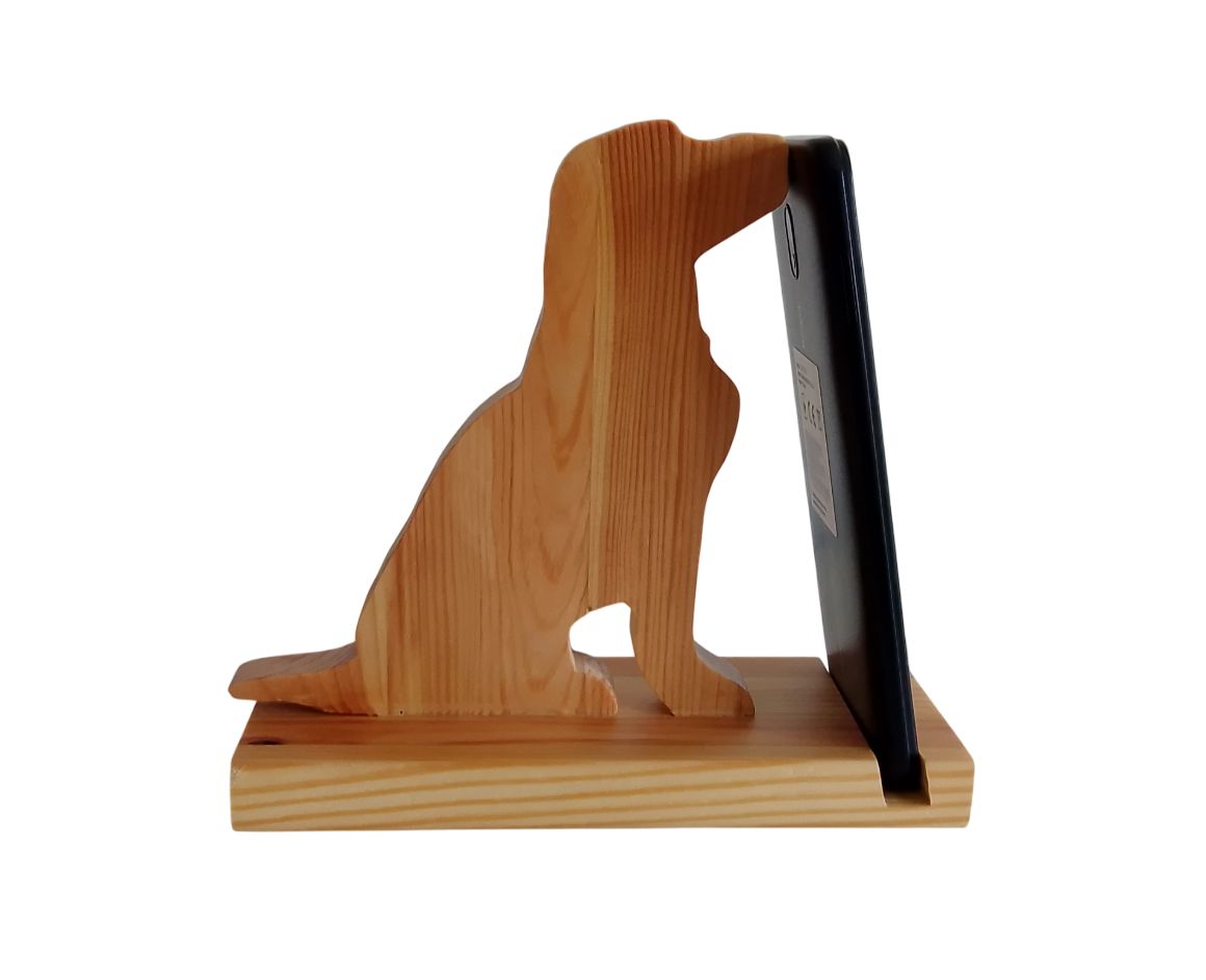 Labrador bois - Support téléphone et tablette android en bois design chien labrador