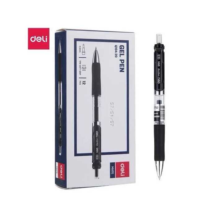 Caneta gel Deli EQ10420 0,5 mm push bullet (preto)