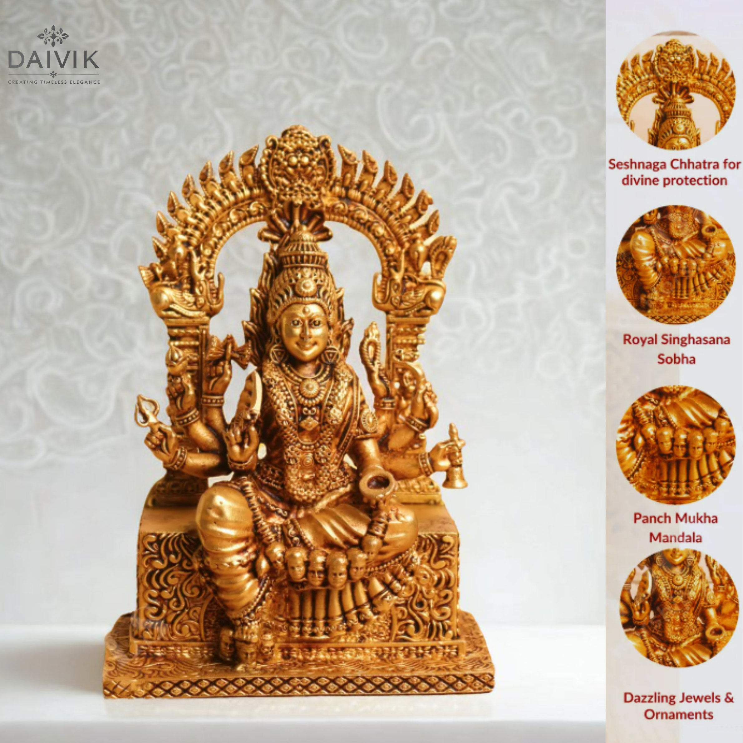 Rajeshwari/Mariamman/Mariaai Durga Brass Idol