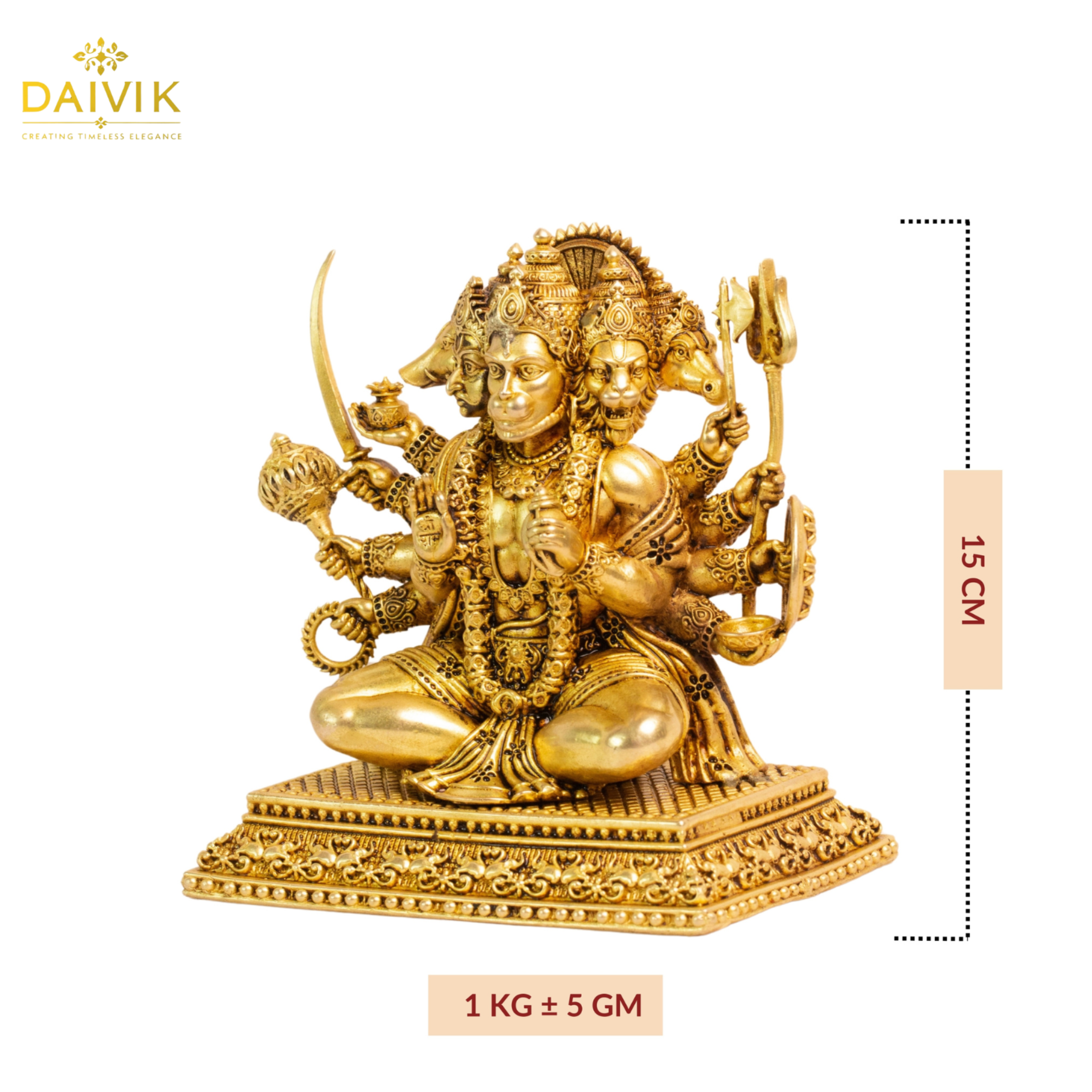 Panchmukhi Veer Hanuman Brass Idol