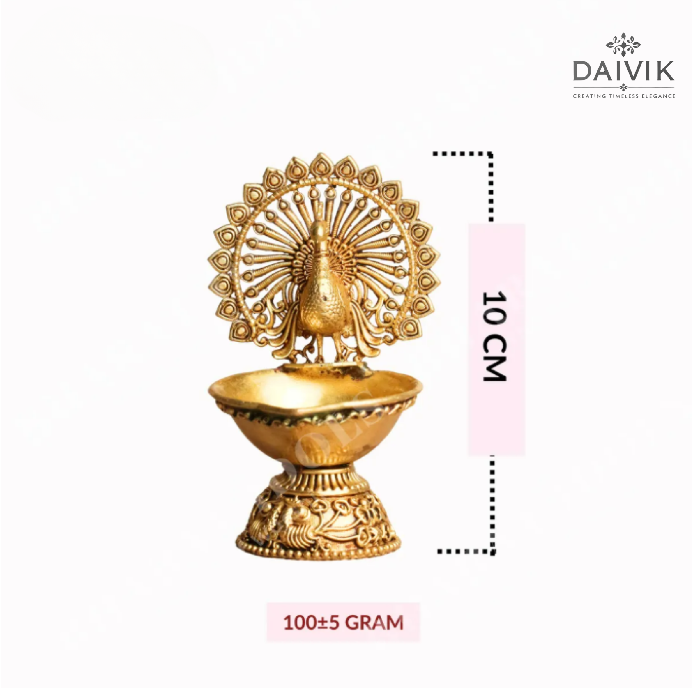 Peacock Deepak Brass Idol