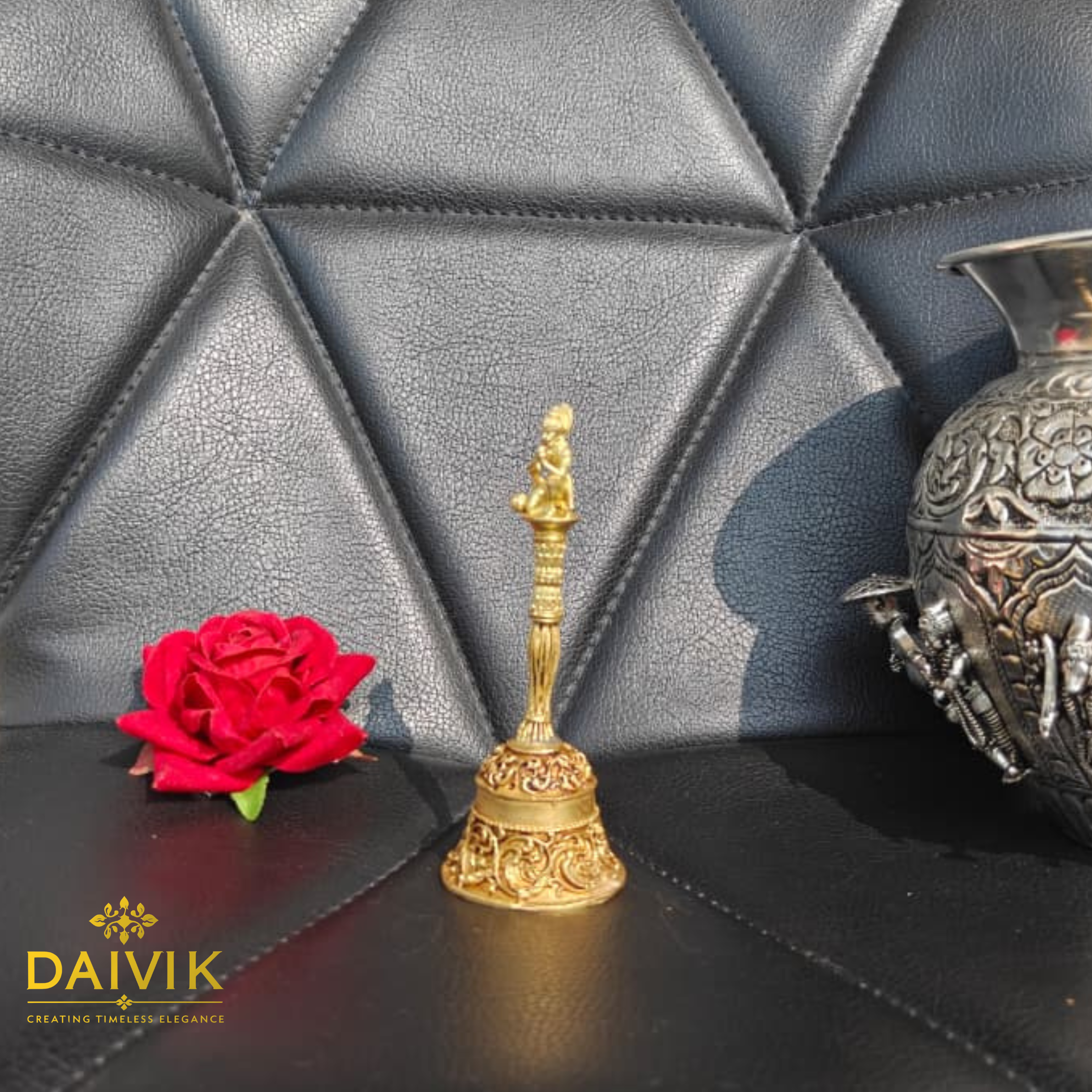 Hanuman Pooja Hand Bell Brass Idol