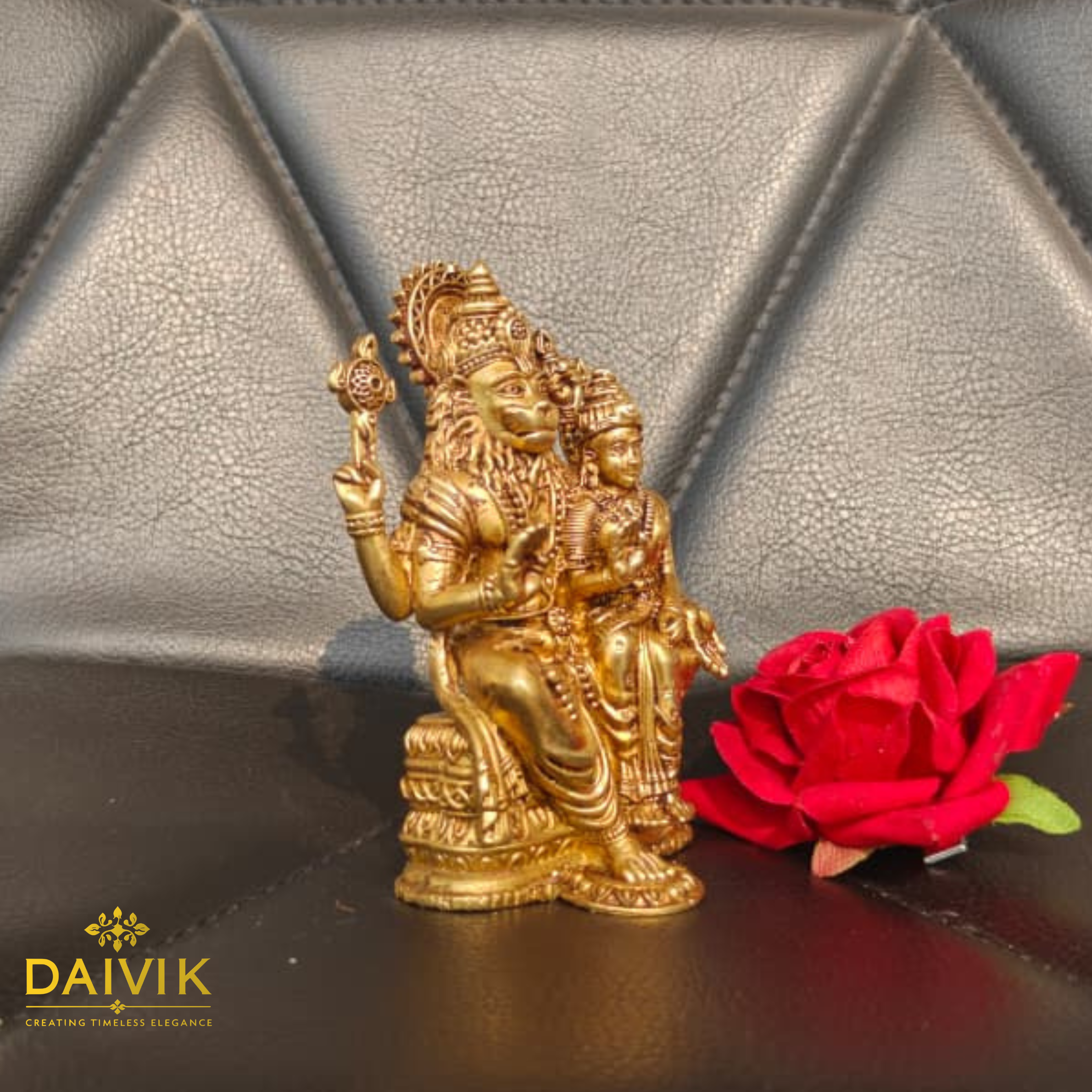 Narsimha  Sitting with Lakshmi Brass Idol