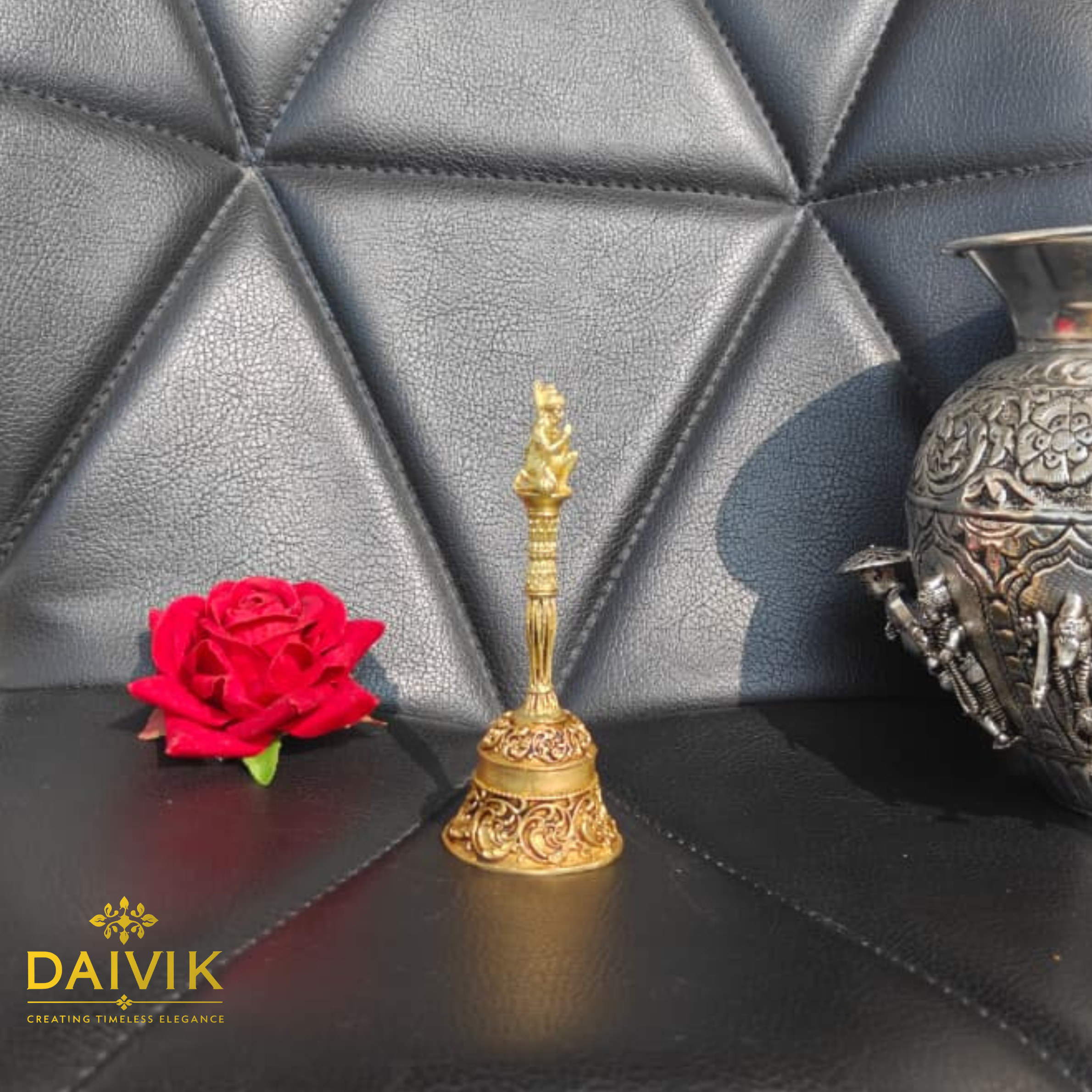 Hanuman Pooja Hand Bell Brass Idol