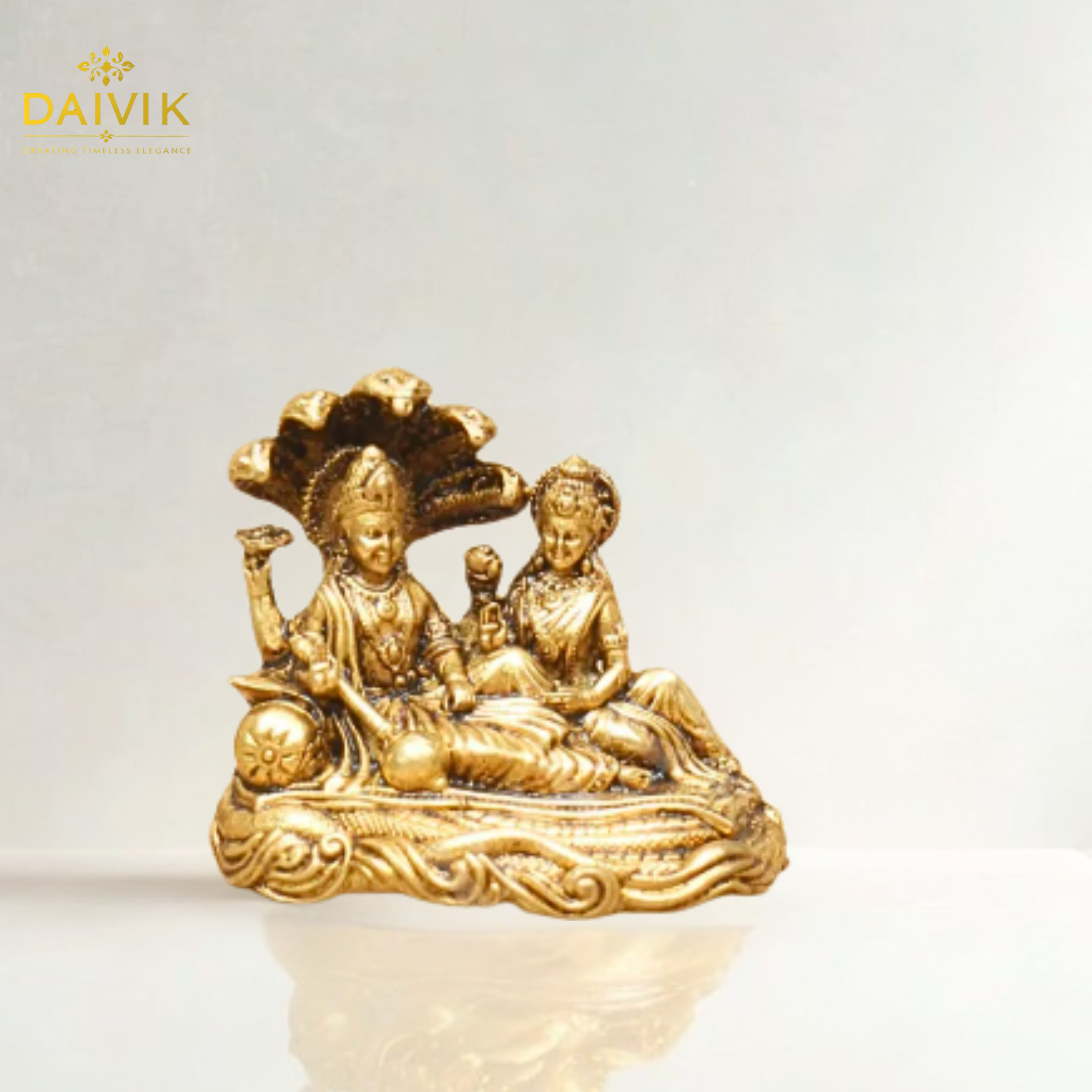 Lord Vishnu & Goddess Lakshmi Brass Idol