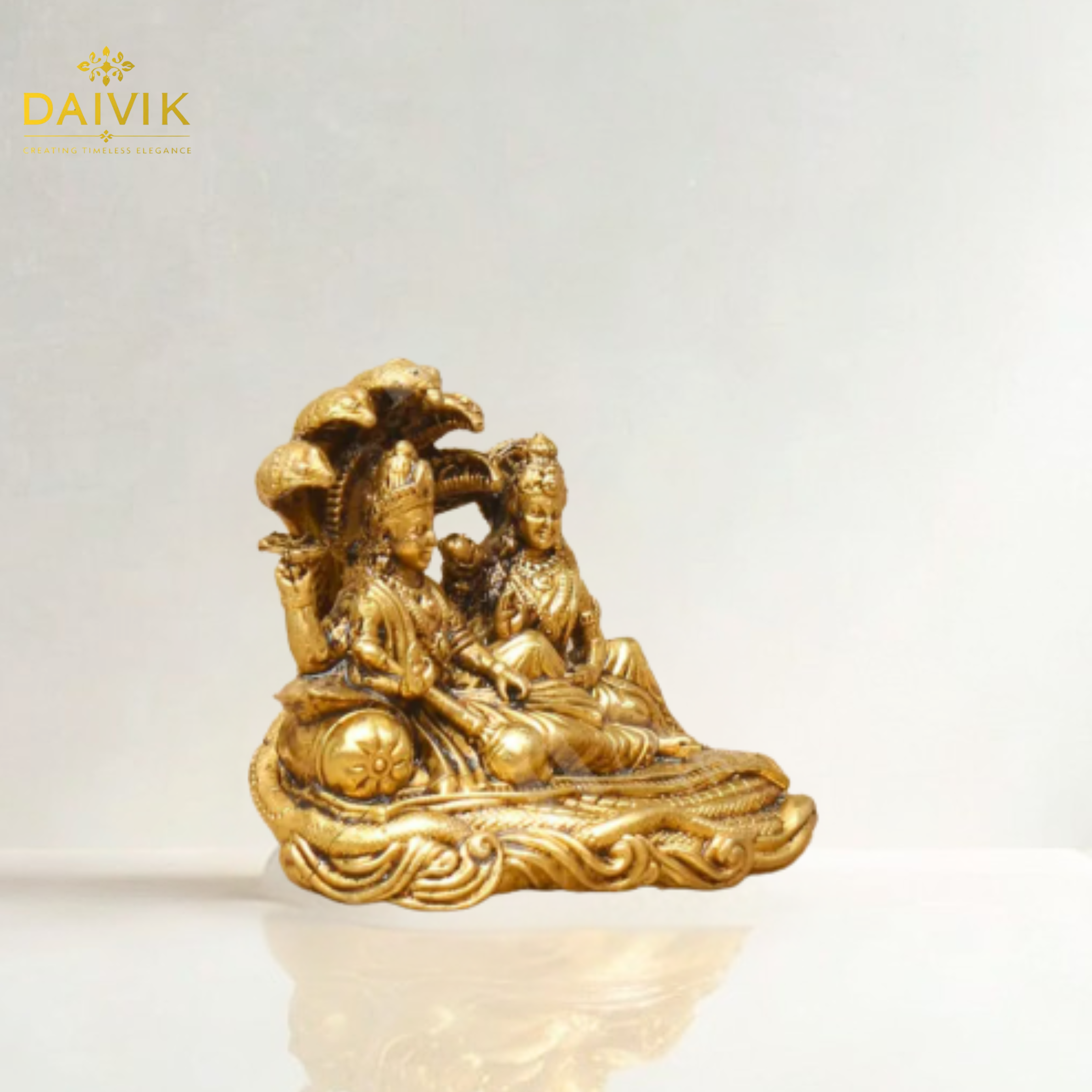 Lord Vishnu & Goddess Lakshmi Brass Idol