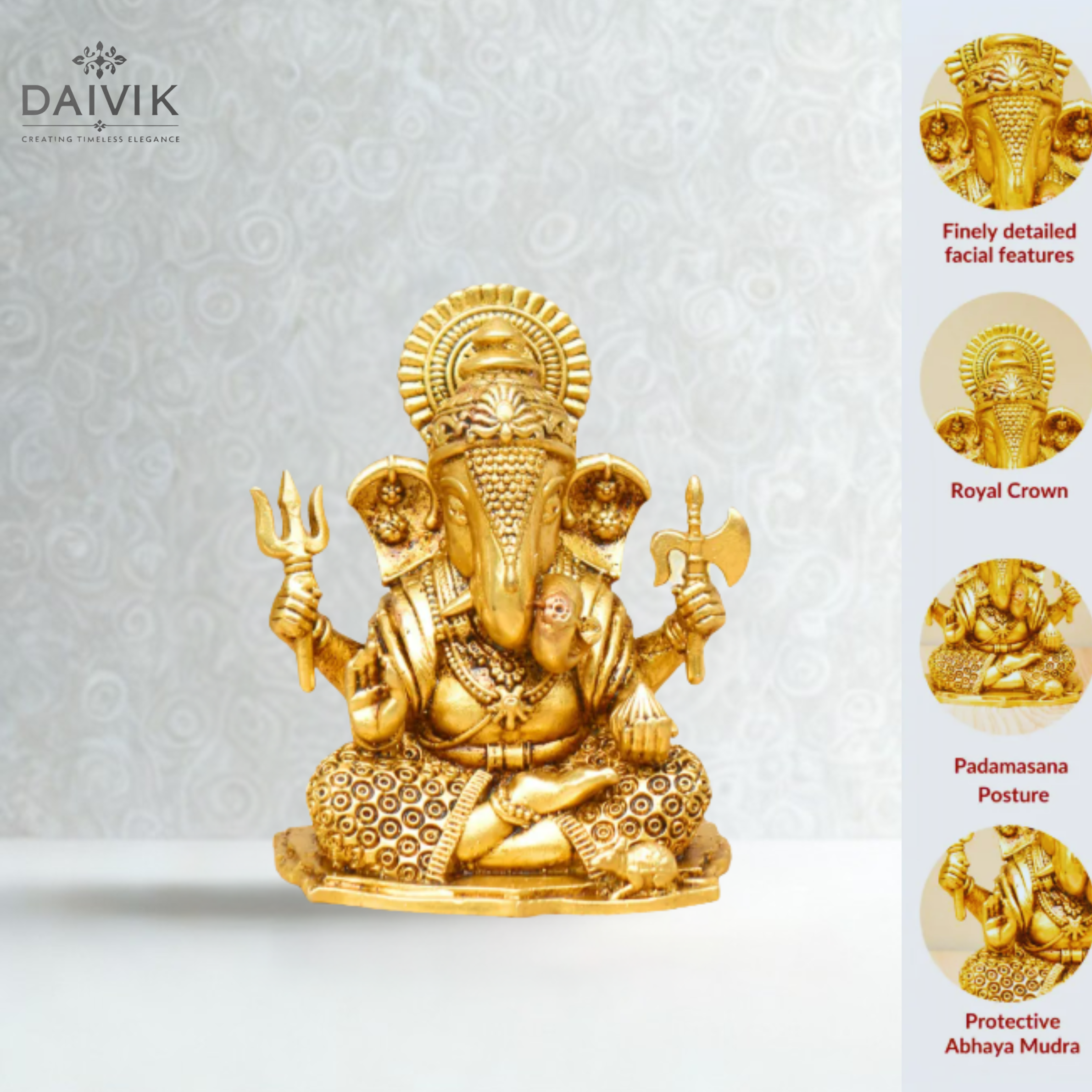 Vighnaharta Ganesha Brass Idol