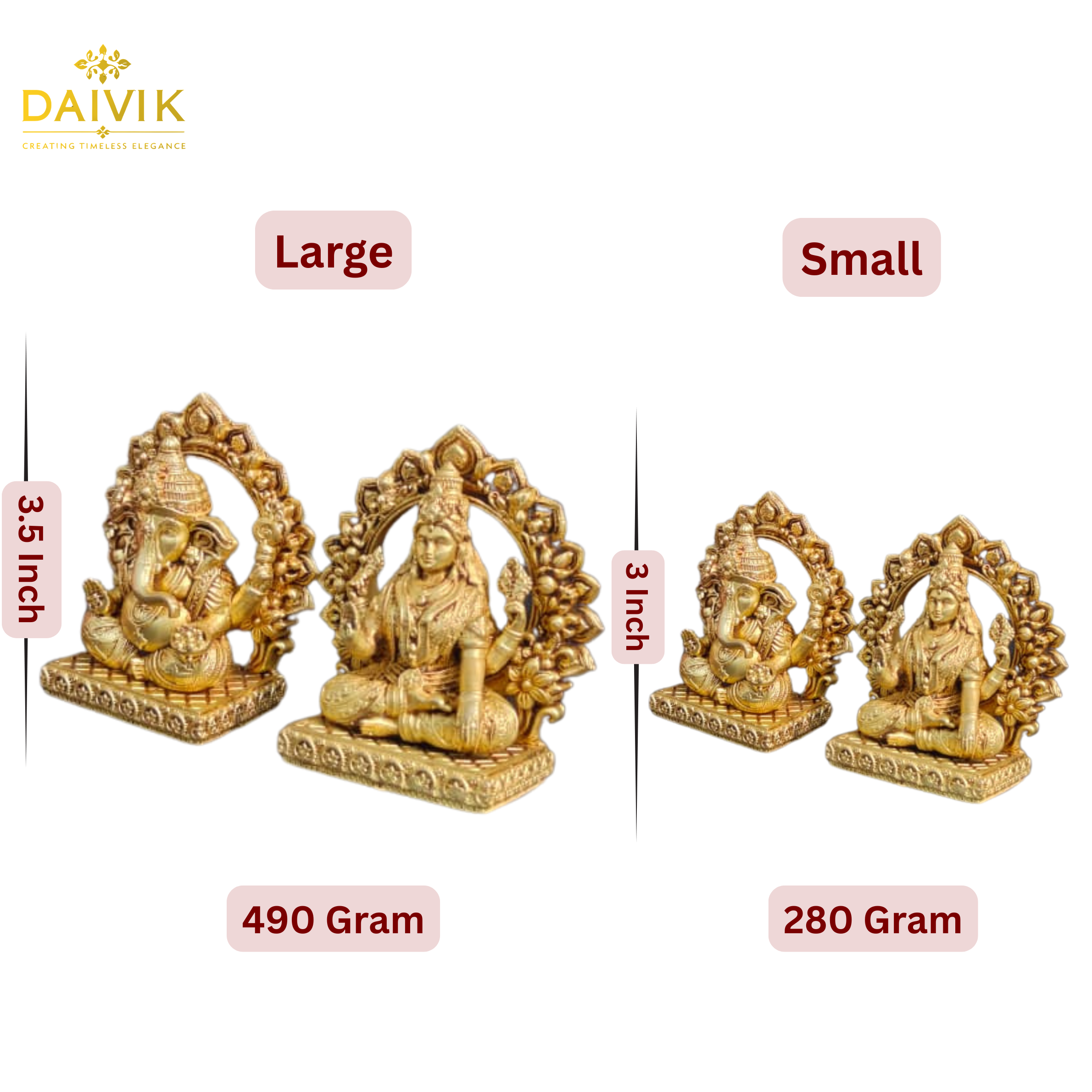 Vighnaharta with Bhagwati Lakshmi Brass Idol