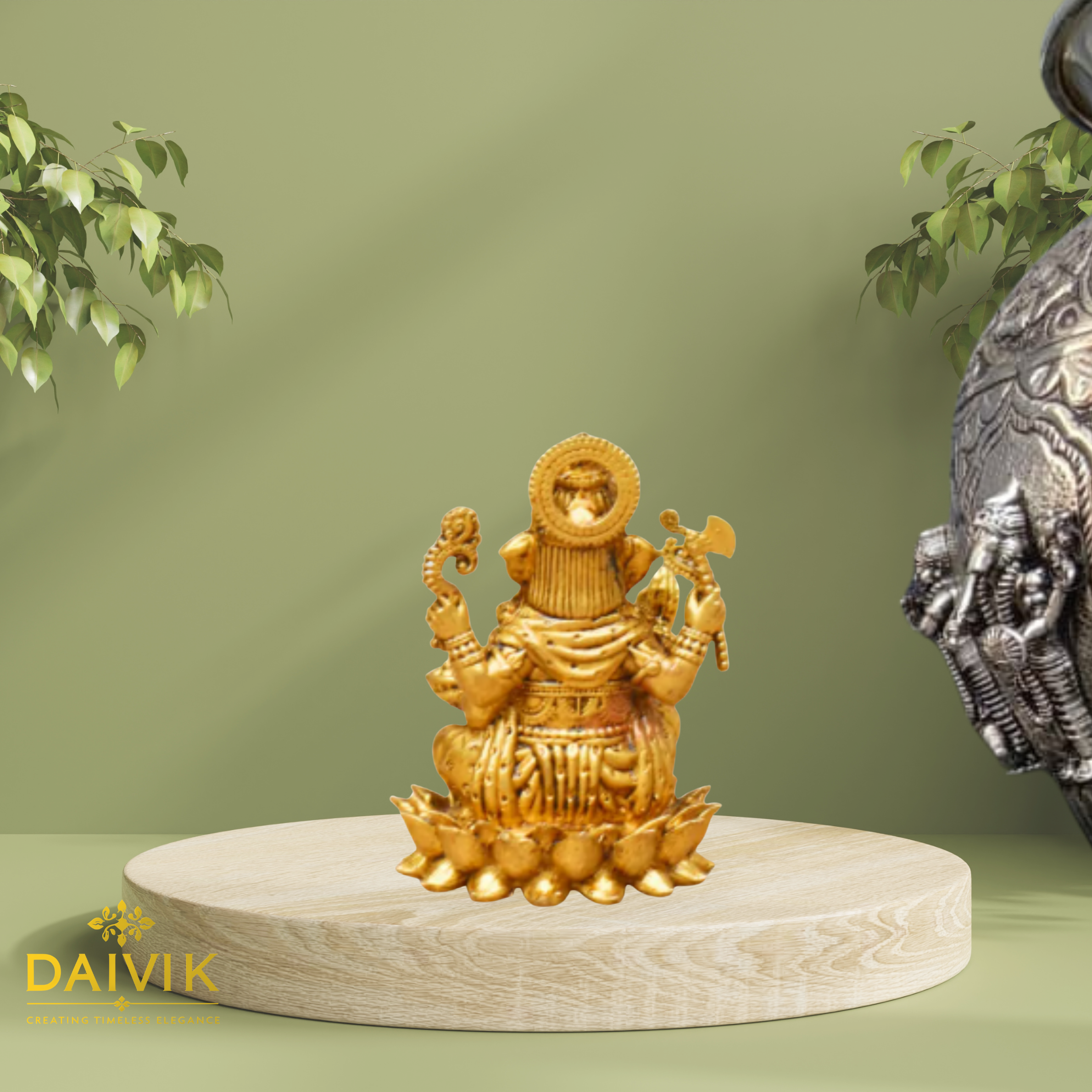  Ekdanta Ganesha Brass Idol