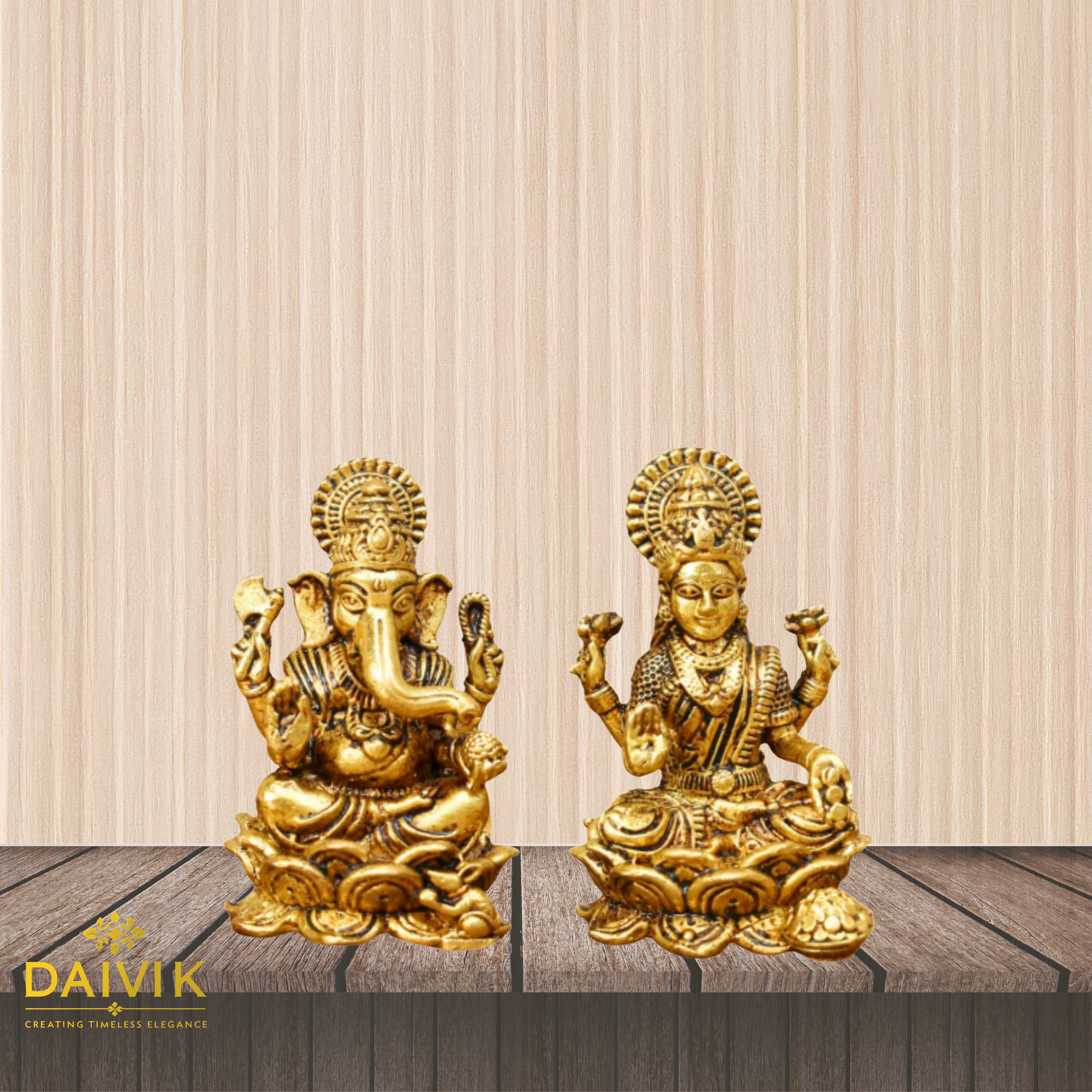 Haripriya Lakshmi with Lamborda Brass Idol Set