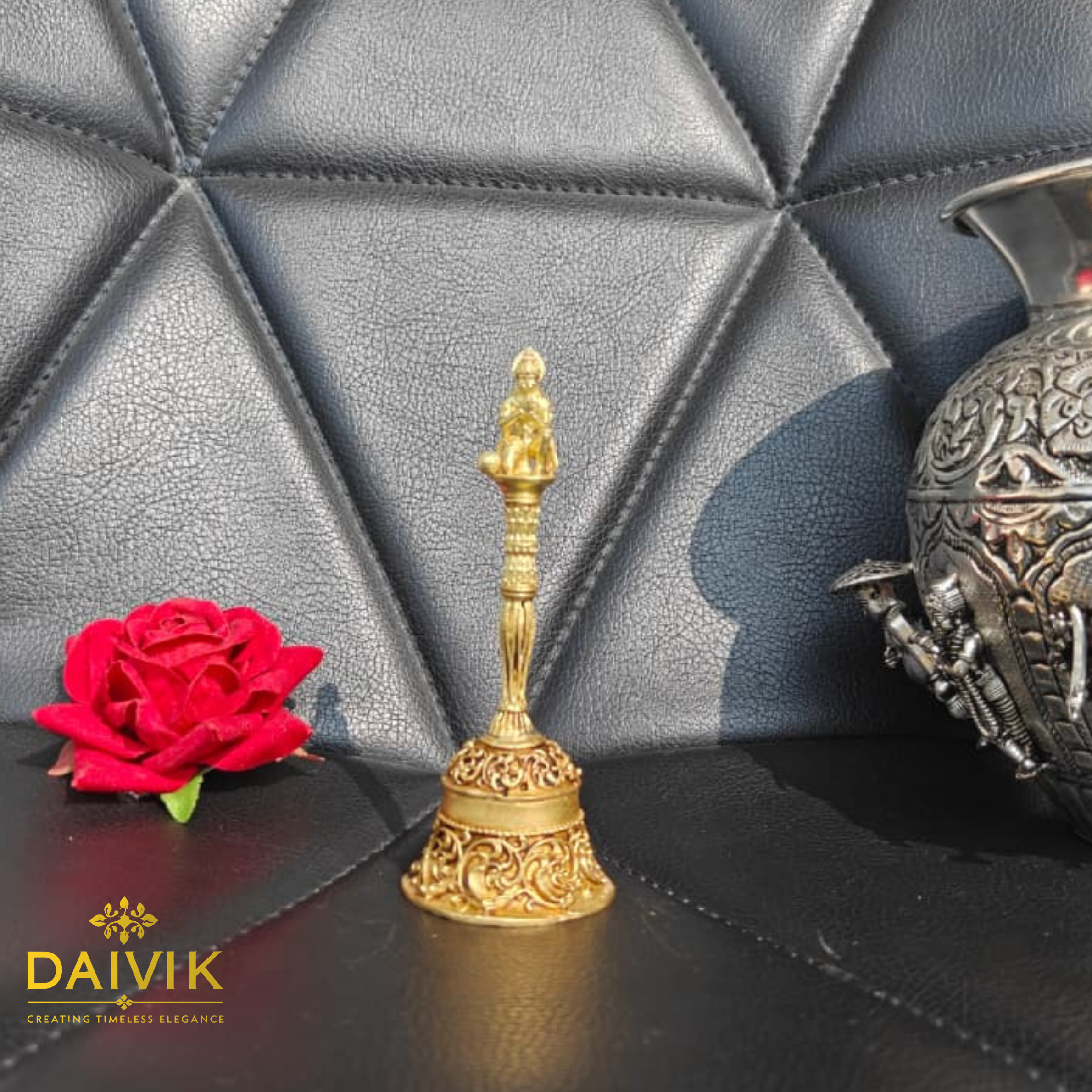 Hanuman Pooja Hand Bell Brass Idol